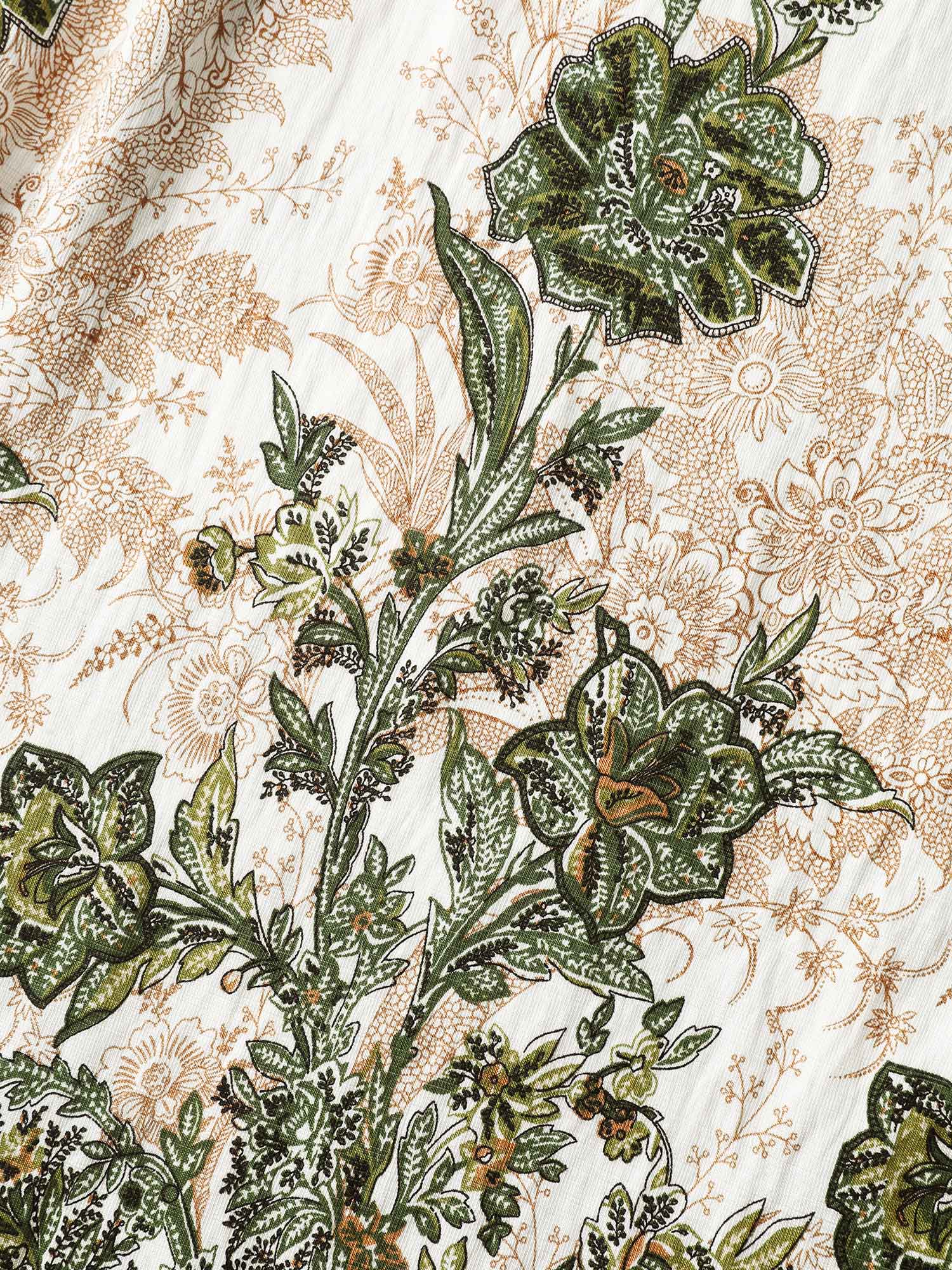 Paisley Print Notched Neckline Midi Dress - Image 5