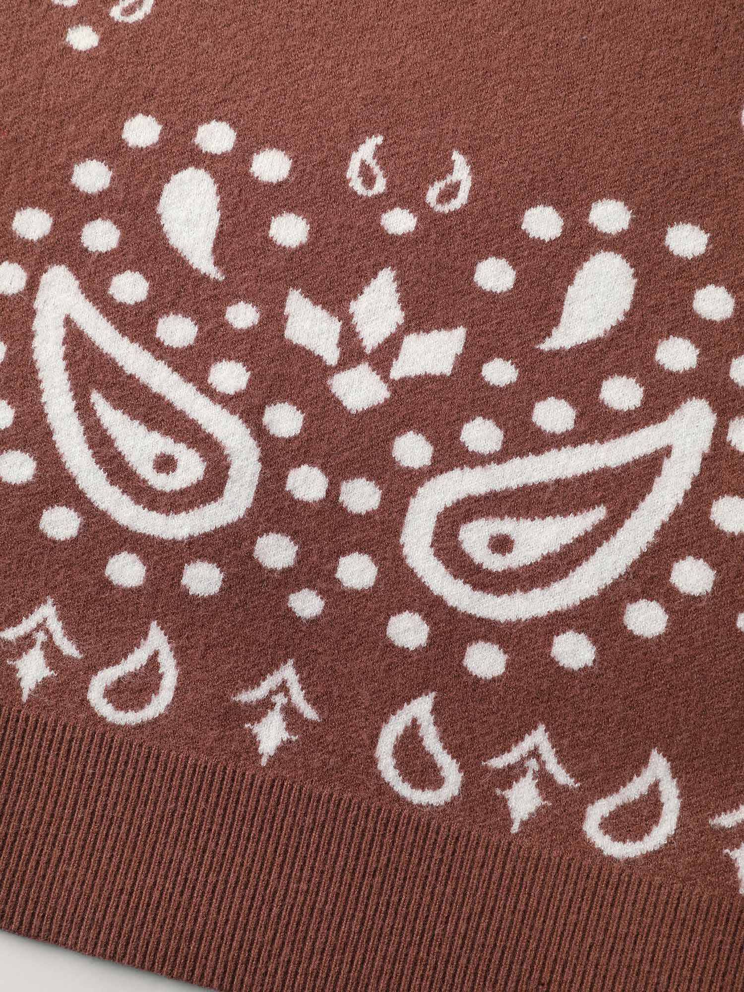 Paisley Print Round Neck Pullover - Image 4