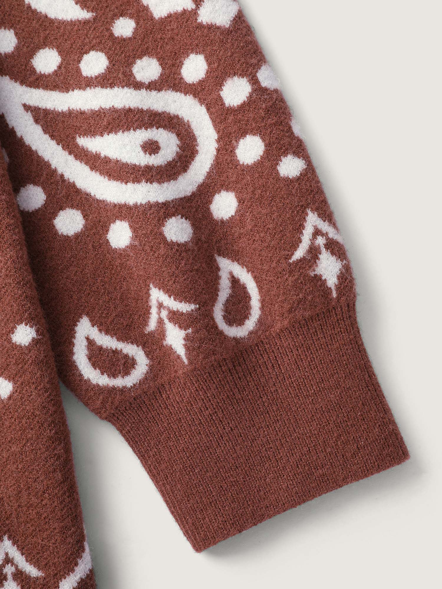 Paisley Print Round Neck Pullover - Image 5