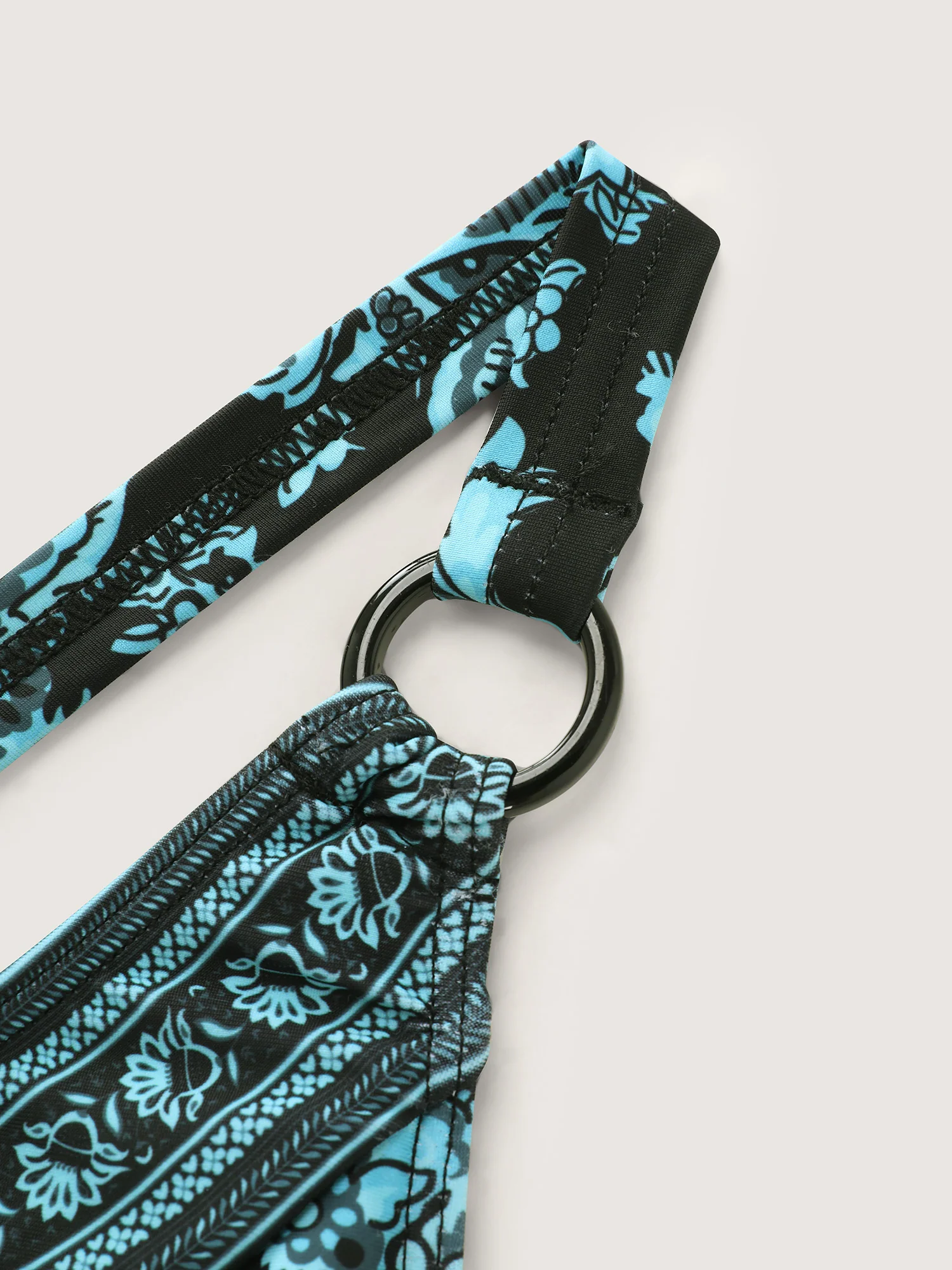 Paisley Print Round Neck Swim Top - Image 5