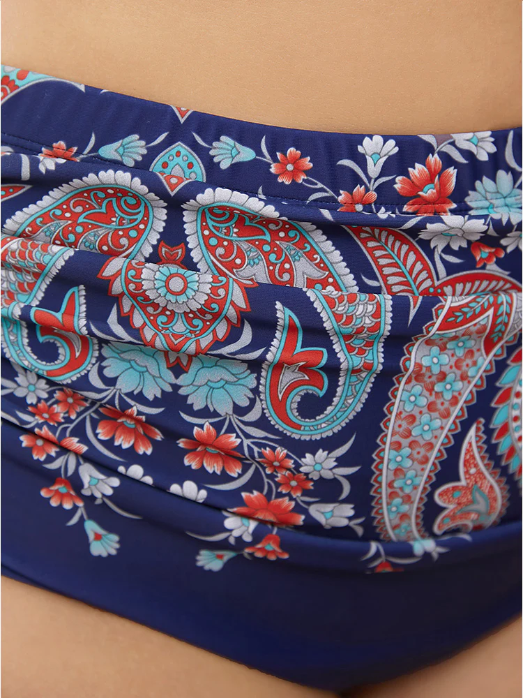 Paisley Print Ruched Front Swim Bottom - Image 8