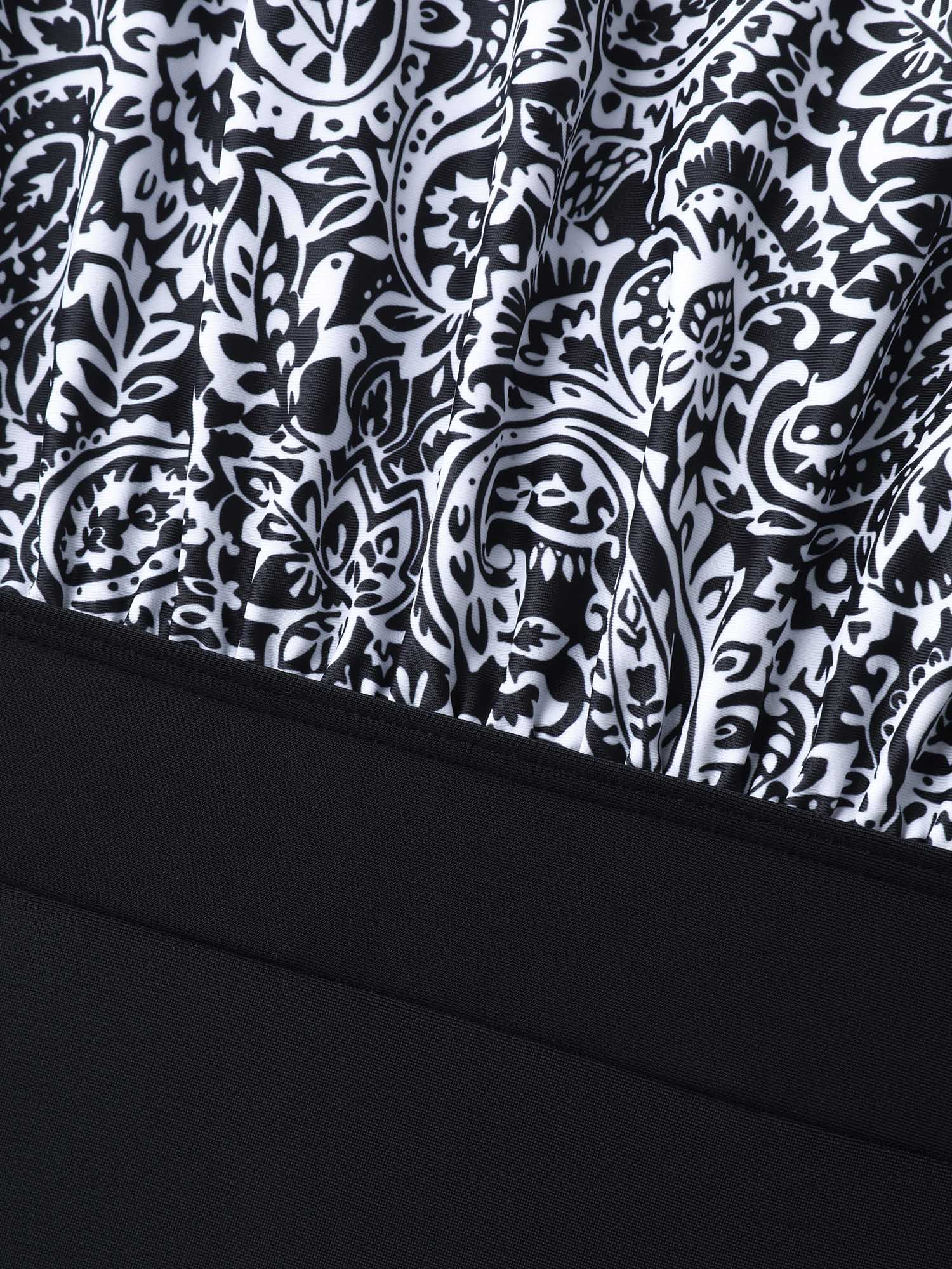 Paisley Print Ruched One-Piece Swimsuit - Image 5