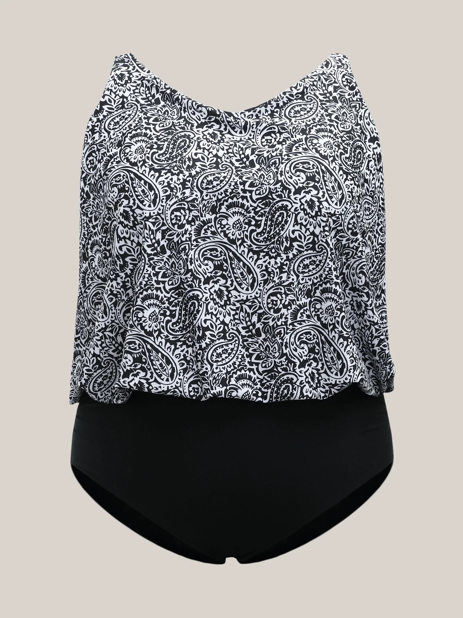 Paisley Print Ruched One-Piece Swimsuit - Image 7