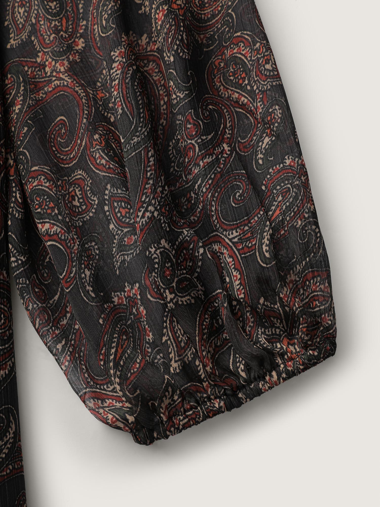Paisley Print Sheer Flowy Mini Dress - Image 6