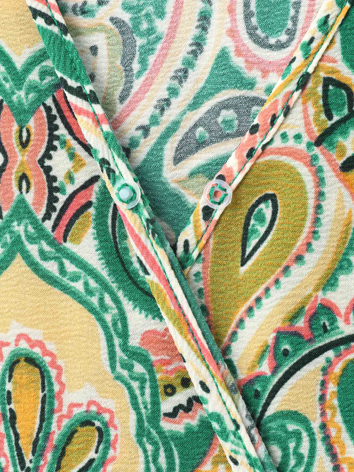 Paisley Print Shirred Pockets Midi Dress - Image 6