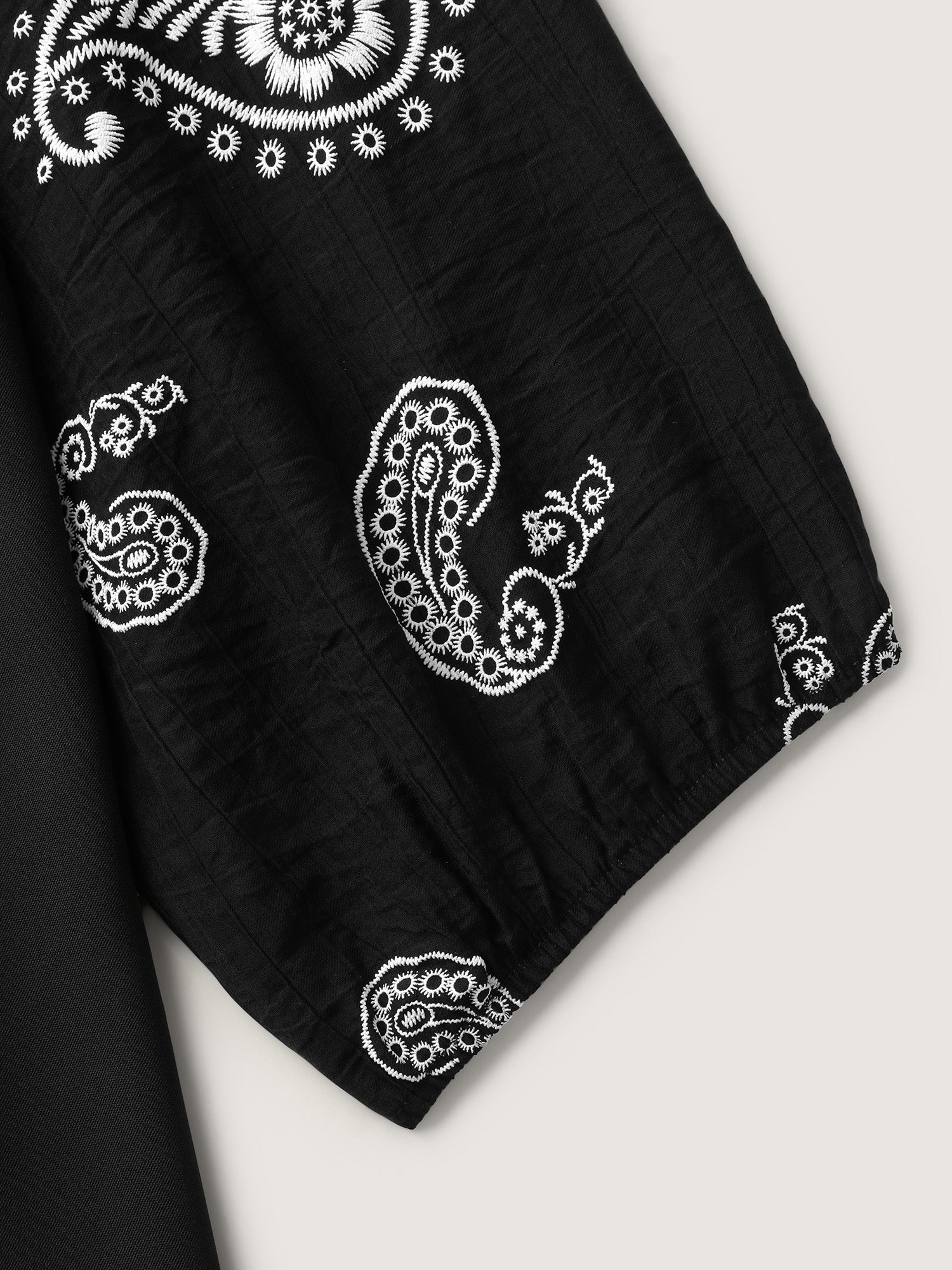 Paisley Embroidered Sleeve Spliced Blouse - Image 6
