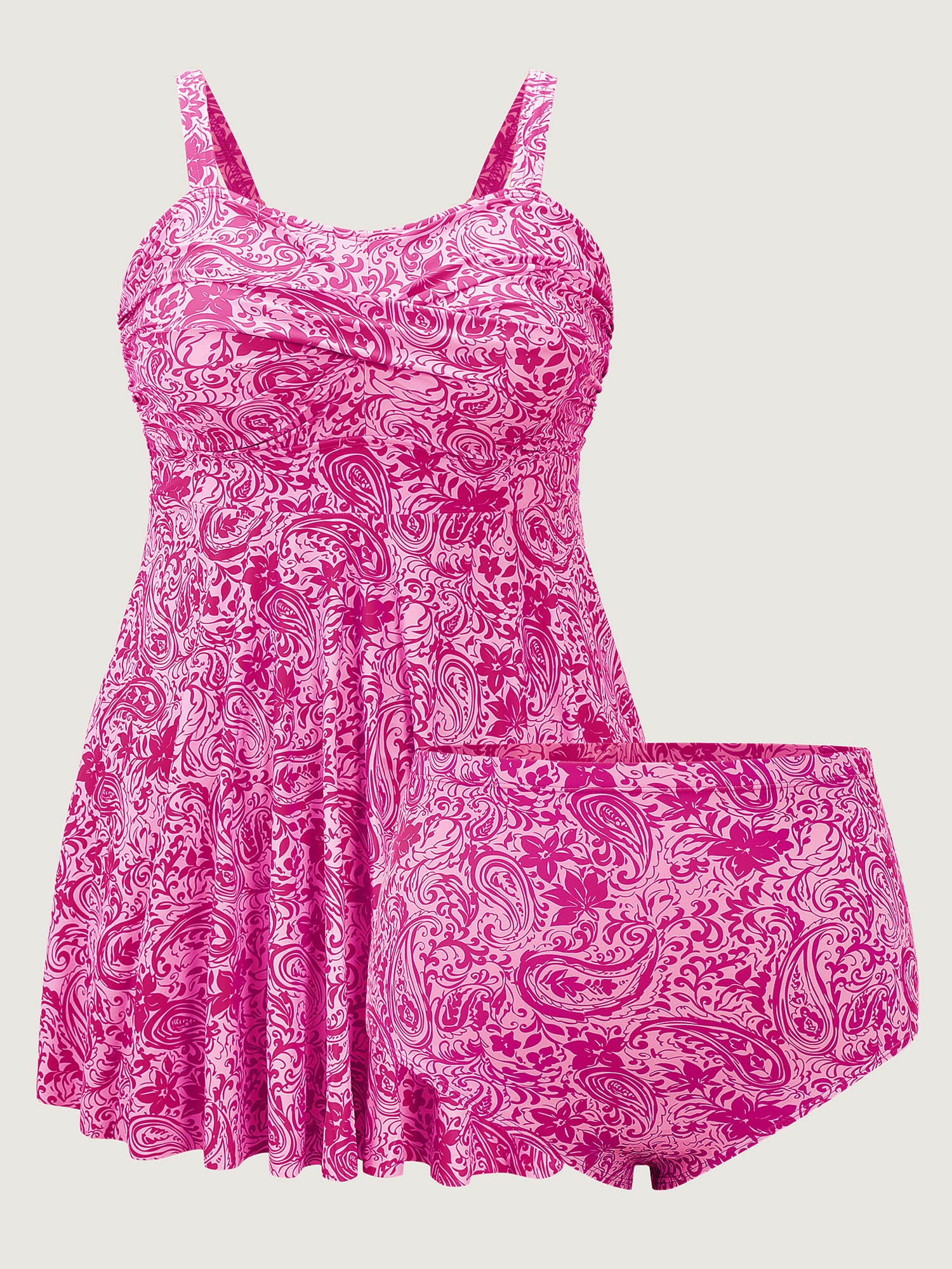 Paisley Print Twist Front Swim Dress - Image 16