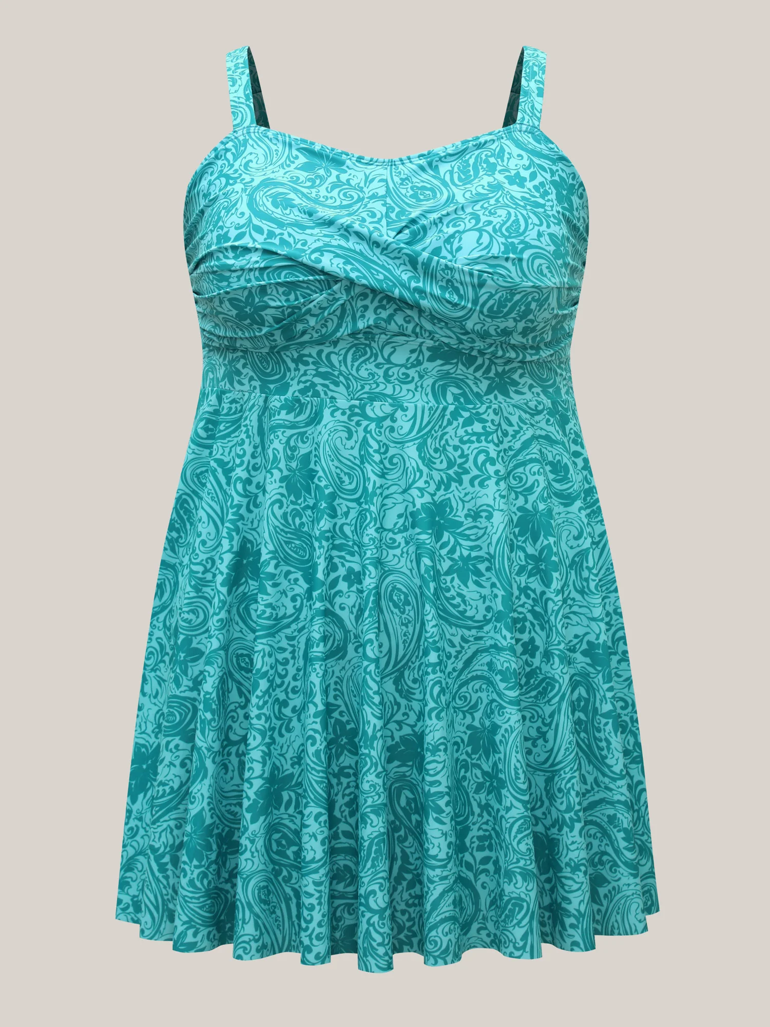 Paisley Print Twist Front Swim Dress - Image 27