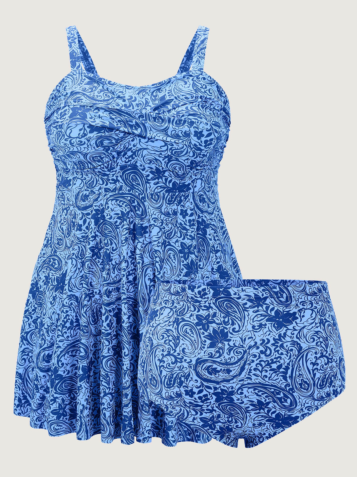 Paisley Print Twist Front Swim Dress - Image 44