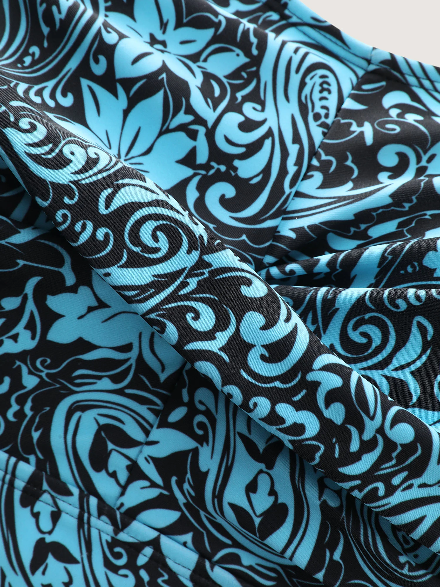 Paisley Print Twist Front Swim Dress - Image 49
