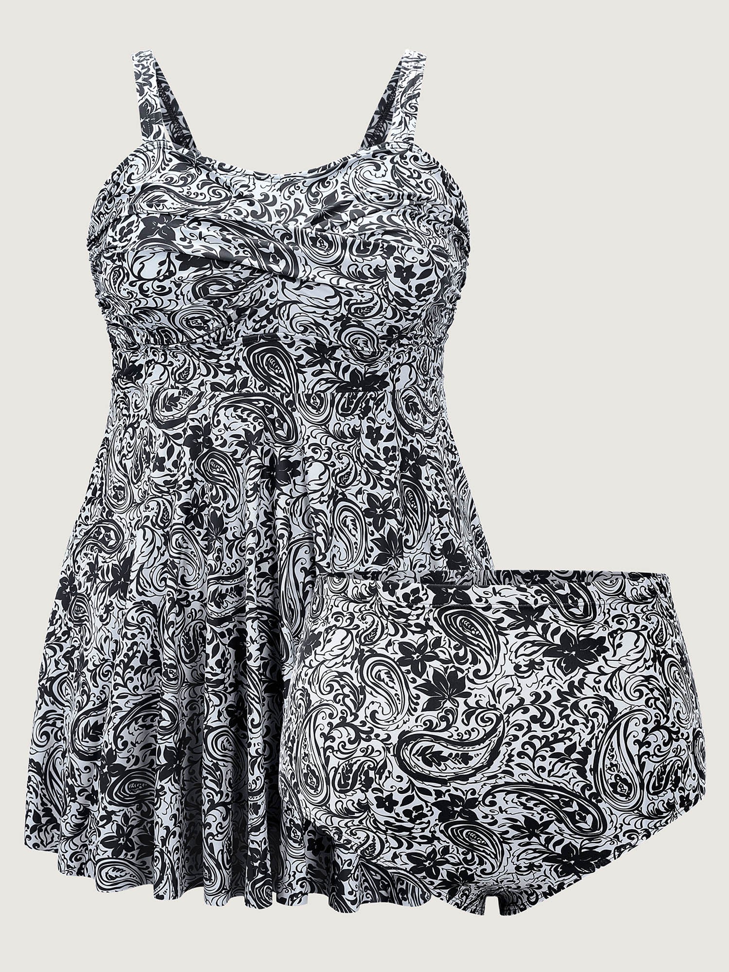 Paisley Print Twist Front Swim Dress - Image 8