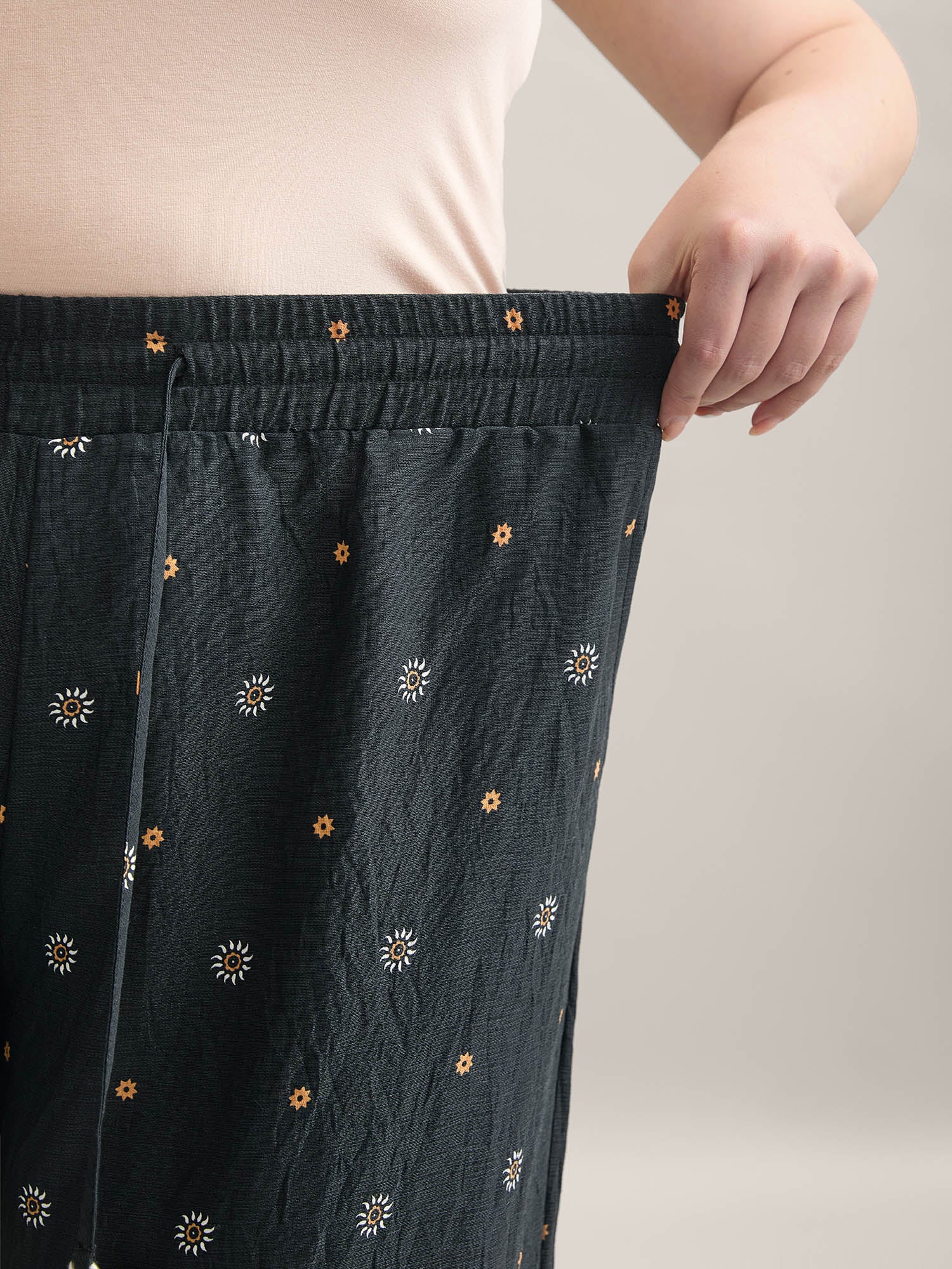 Paisley Print Wide-Leg Airy Pants - Image 2