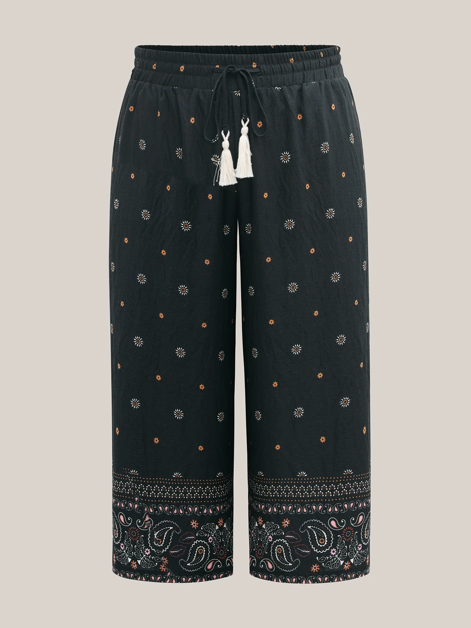 Paisley Print Wide-Leg Airy Pants - Image 7