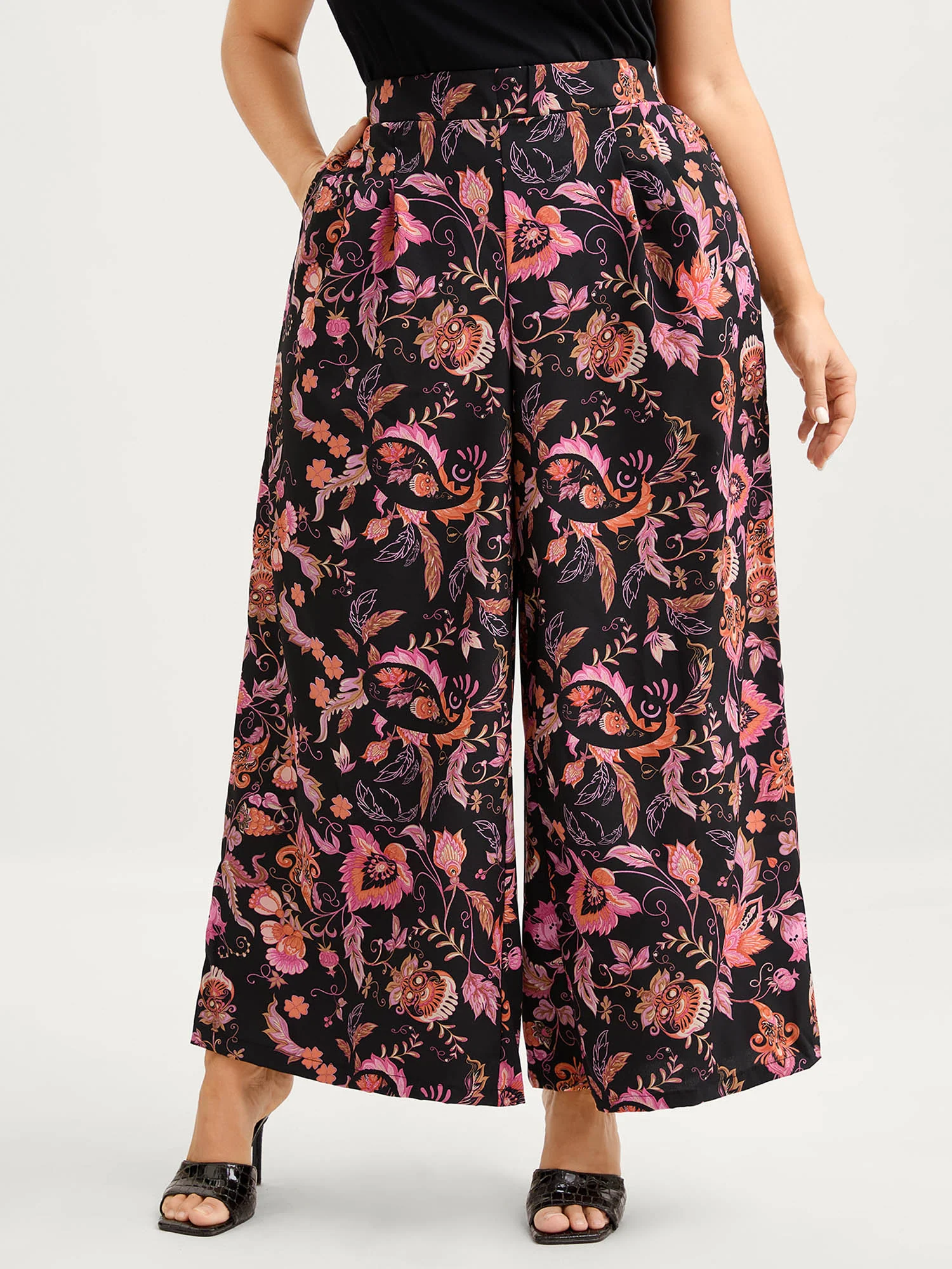 Paisley Print Wide-Leg Pants - Image 2