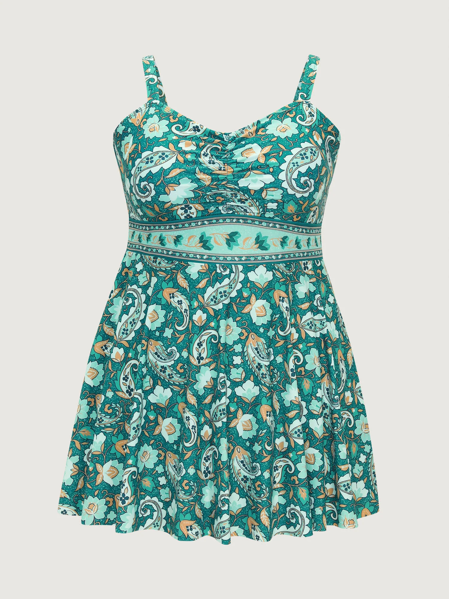 Paisley Print Wide Straps Swim Dress - Image 6