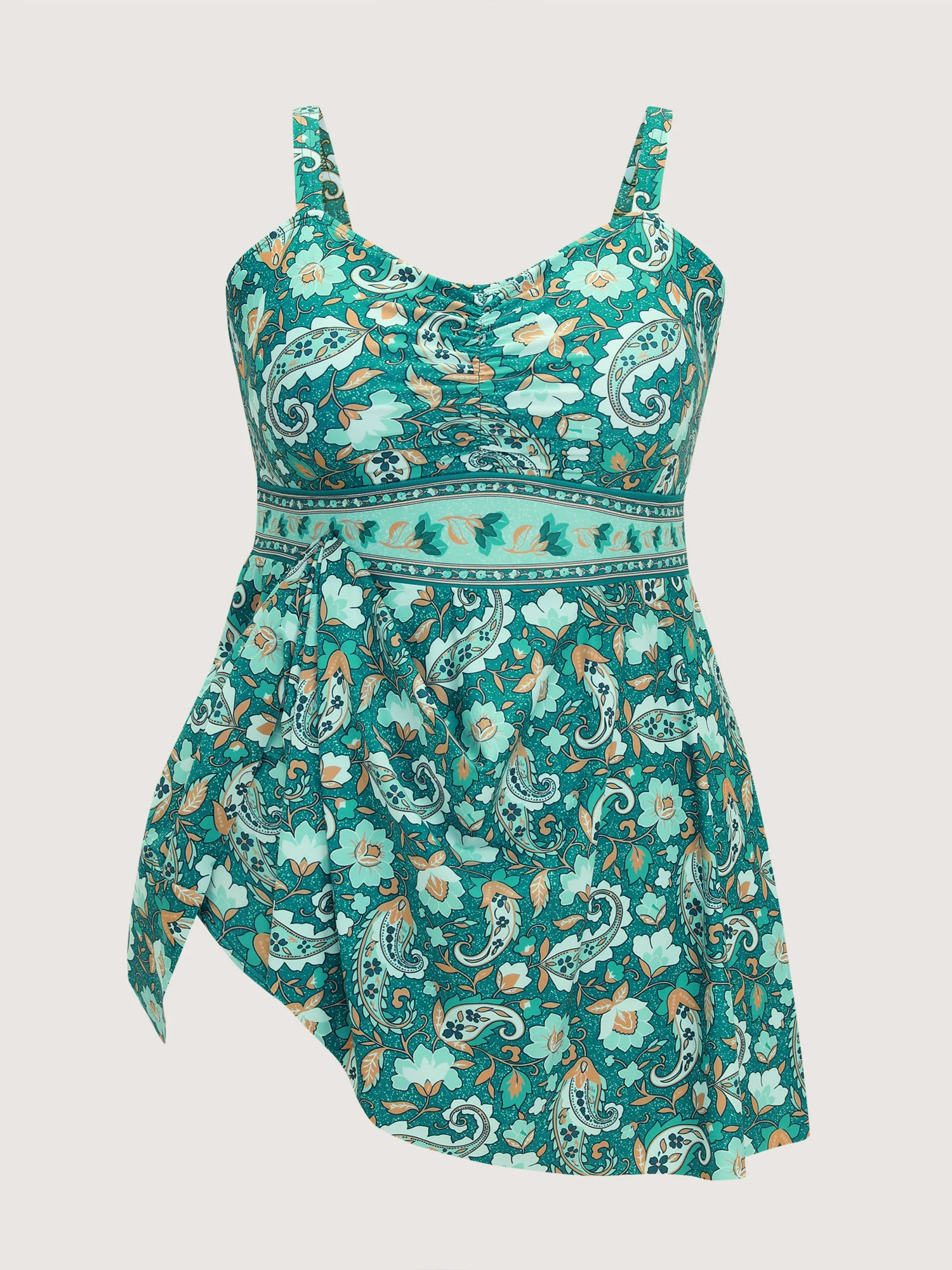 Paisley Print Wide Straps Swim Dress - Image 7