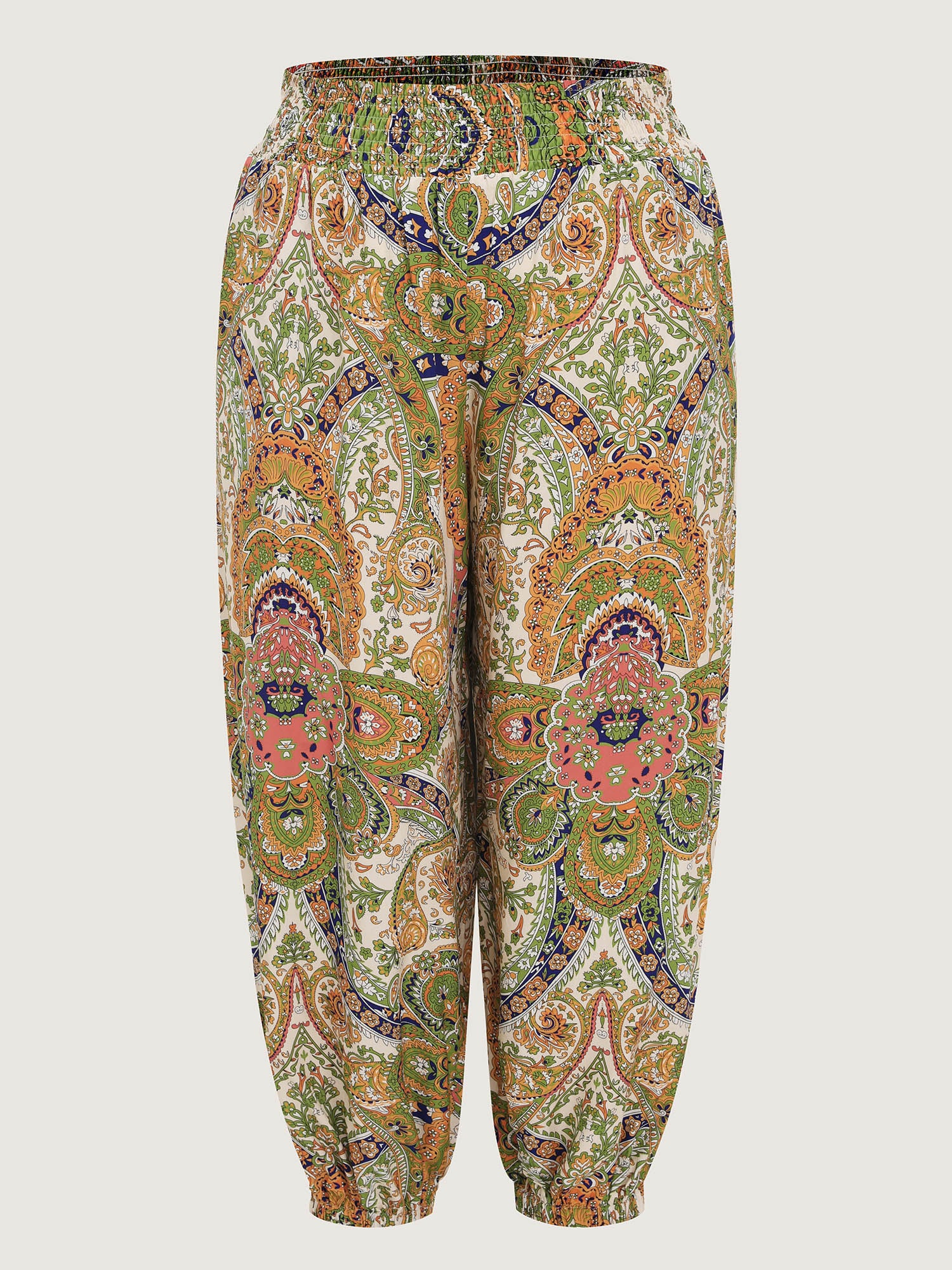Paisley Print Wide Waistband Jogger Pants - Image 8