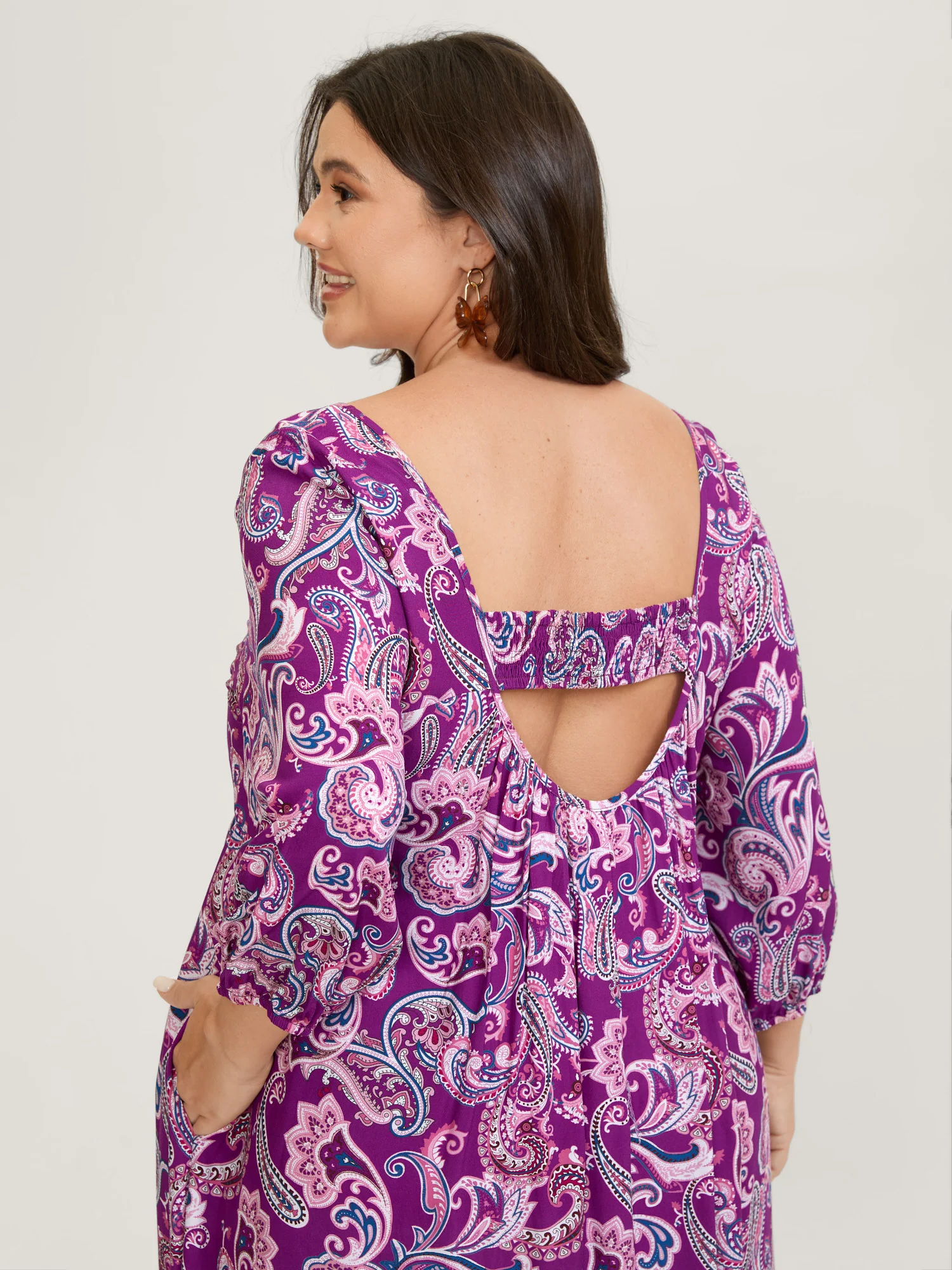 Paisley Rayon Back Cut-Out Maxi Dress - Image 2