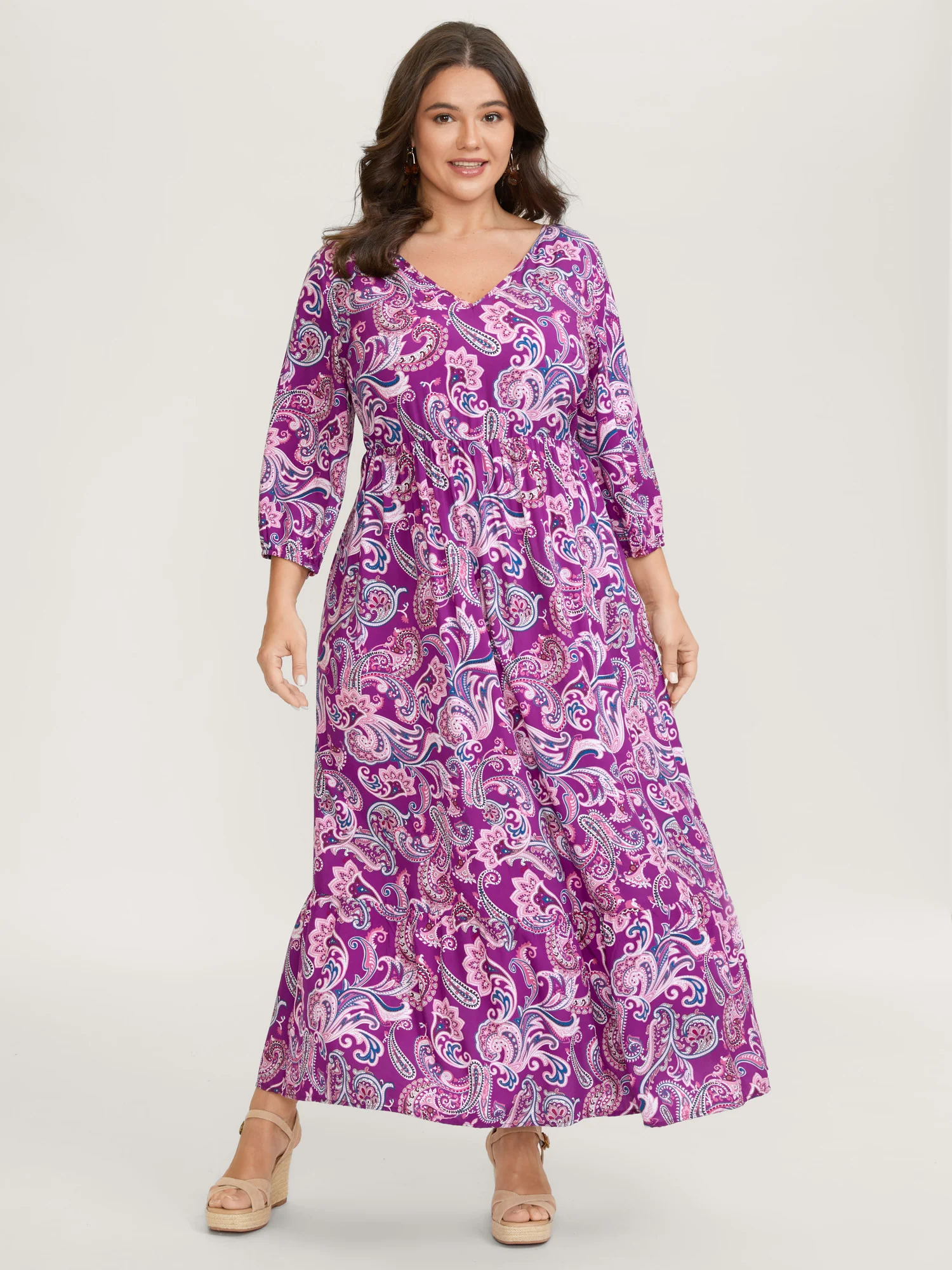 Paisley Rayon Back Cut-Out Maxi Dress - Image 3