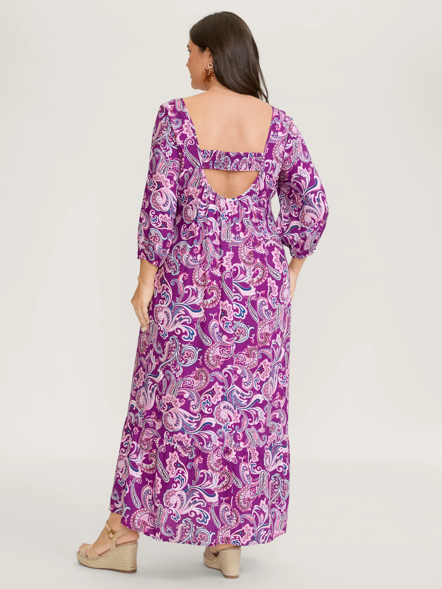 Paisley Rayon Back Cut-Out Maxi Dress - Image 4