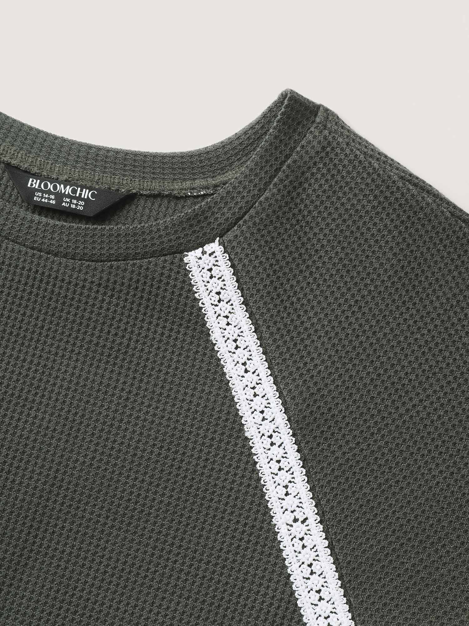 Paisley Sleeve Textured Contrast Sweatshirt - Image 7