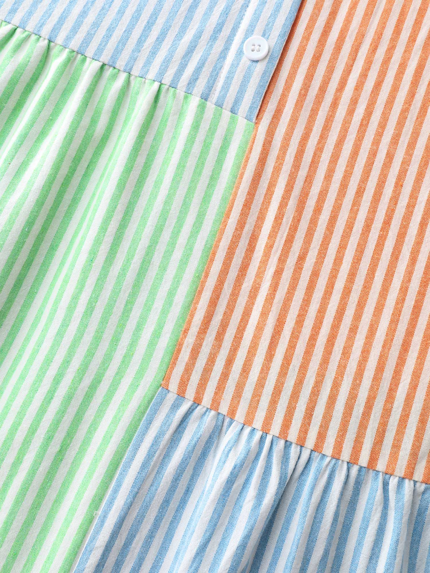Pastel Stripe Collage Print Layered Mini Dress - Image 6
