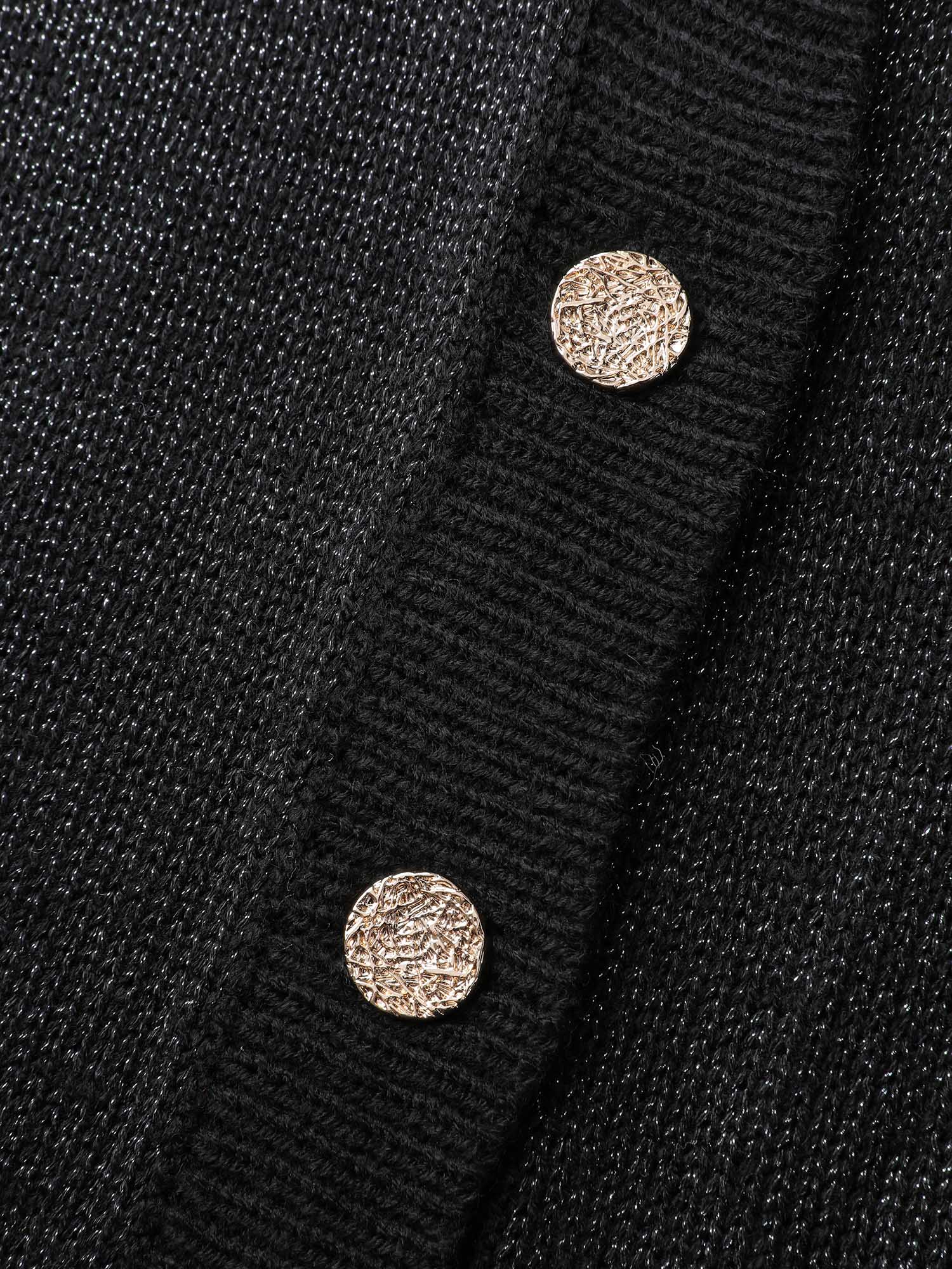 Patch Pockets Textured Button Knit Cardigan - Image 7