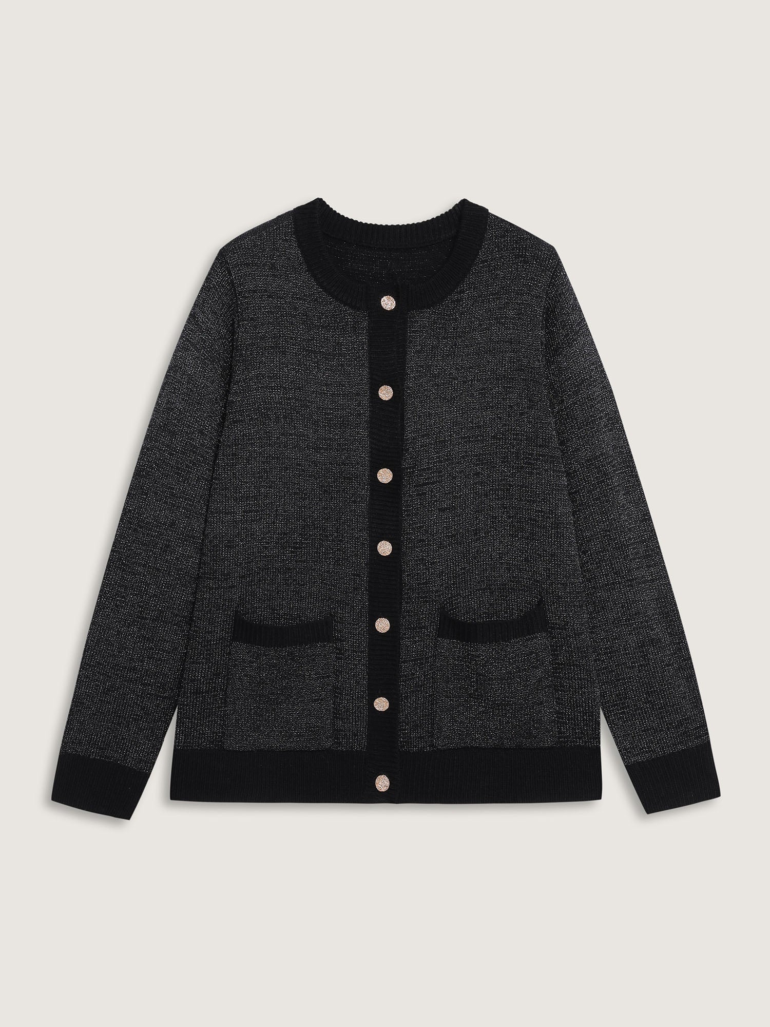 Patch Pockets Textured Button Knit Cardigan - Image 9