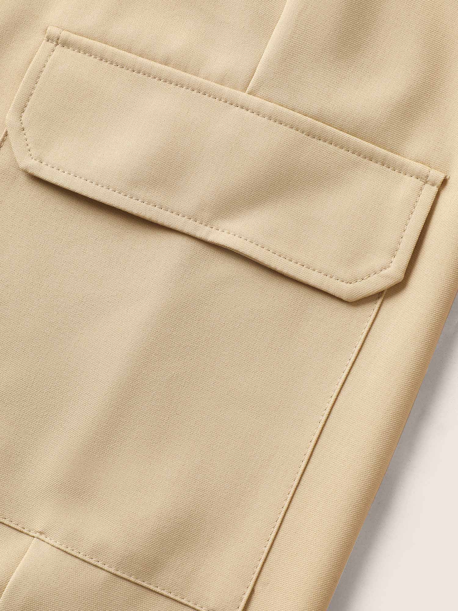Patched Pocket Elastic Waist Tapered Pants - Image 6