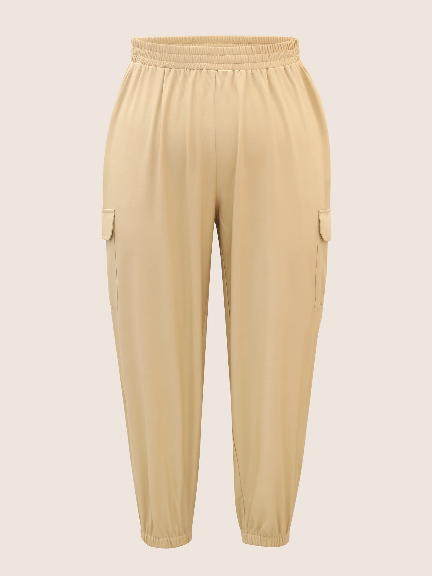 Patched Pocket Elastic Waist Tapered Pants - Image 8