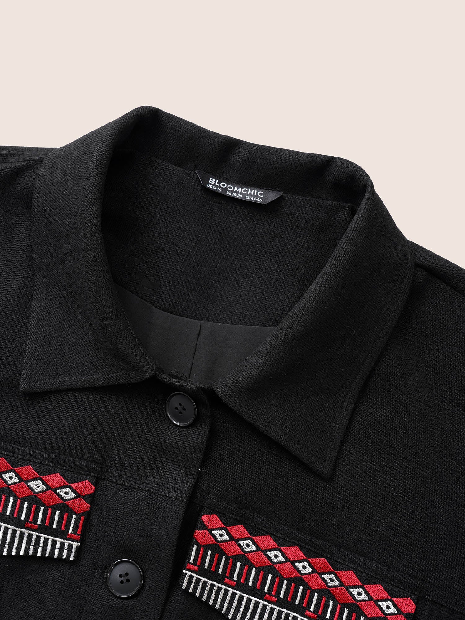 Patchwork Embroidered Flap Detail Jacket - Image 6