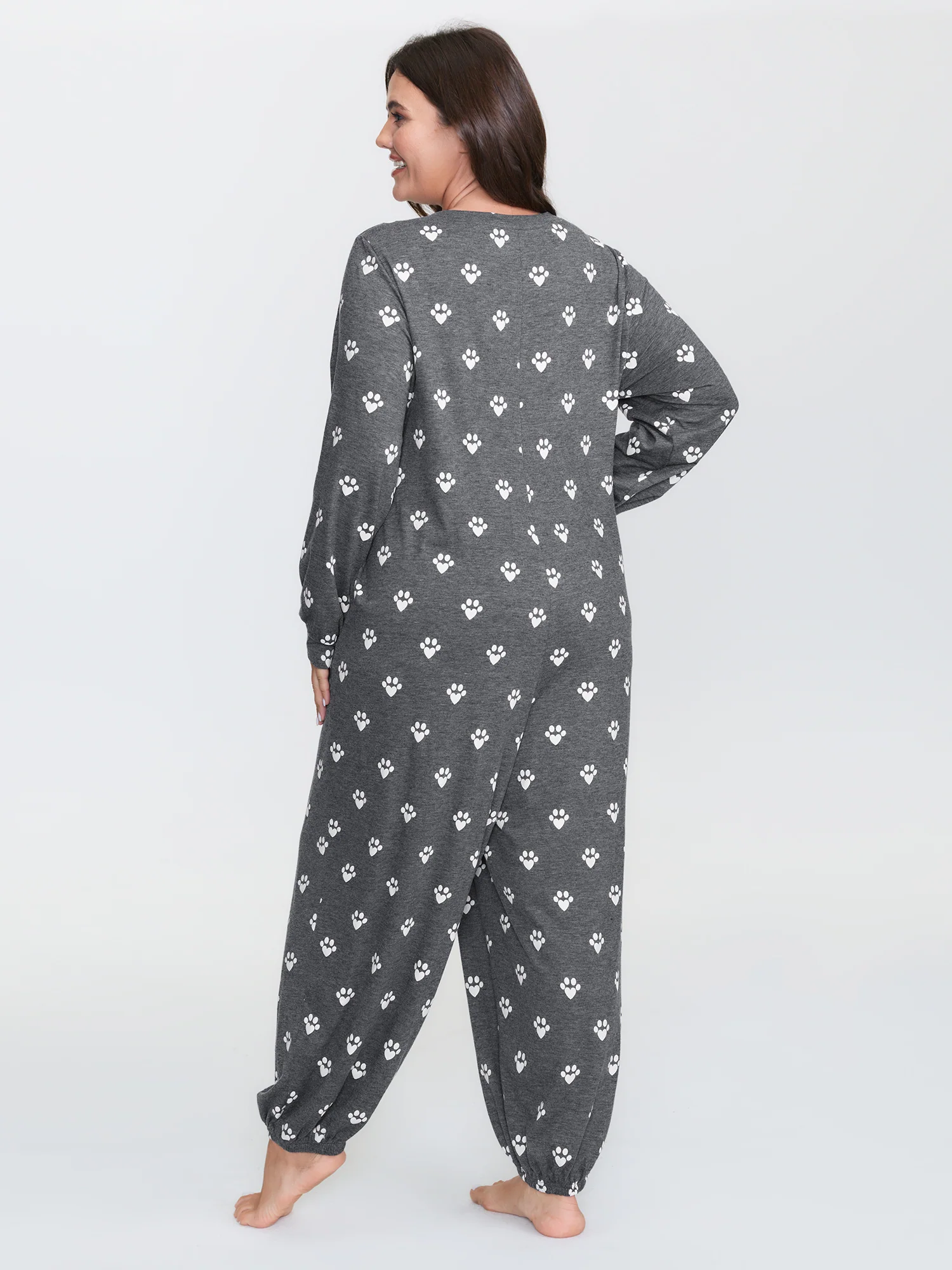Paw Print Button Lounge Onesie - Image 5