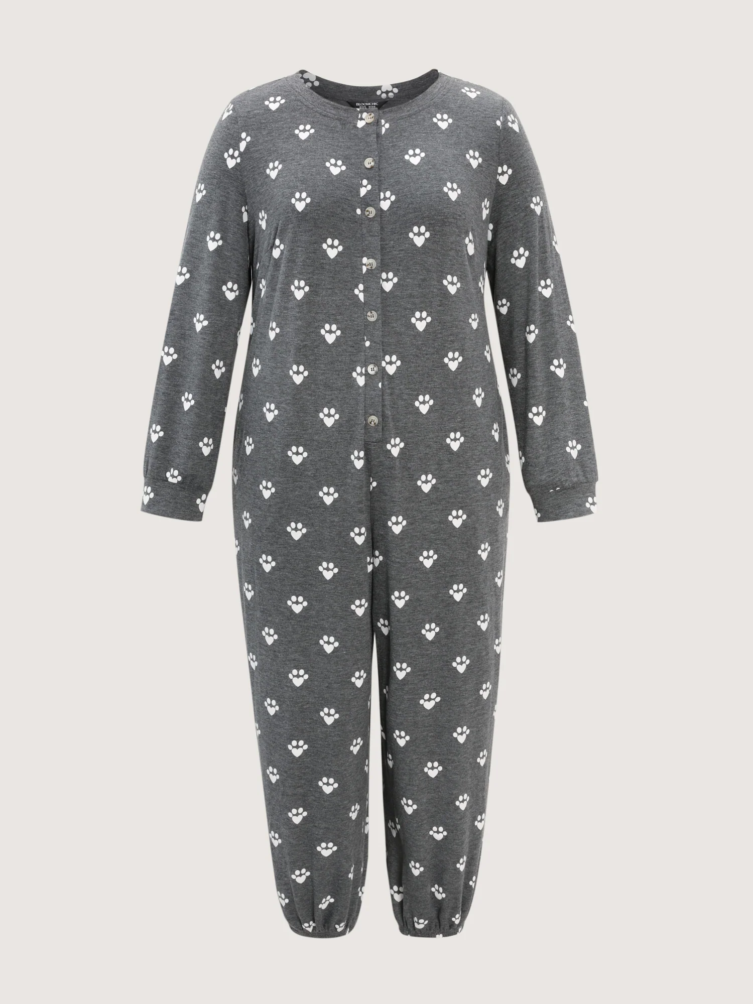 Paw Print Button Lounge Onesie - Image 8