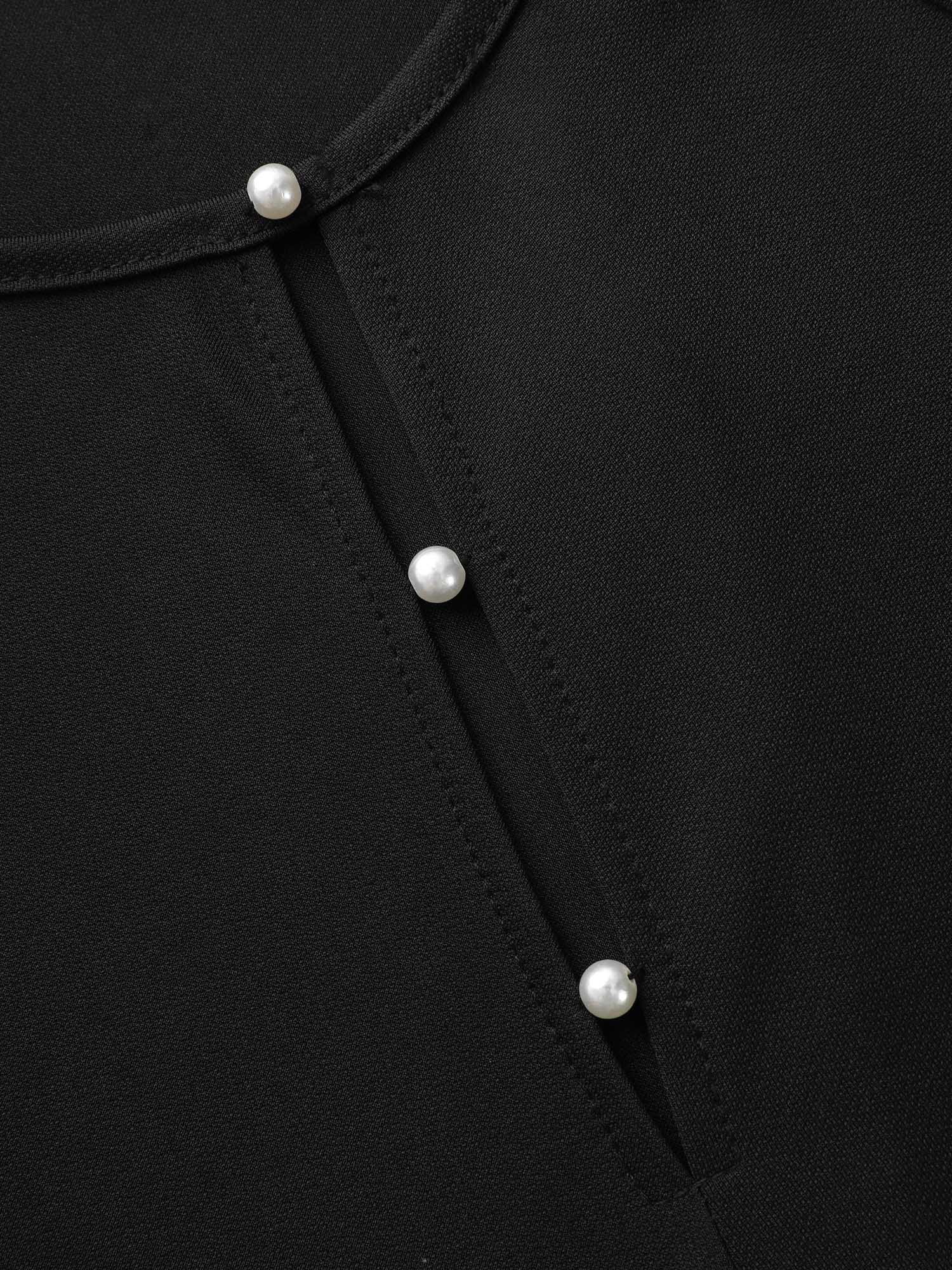 Pearl Beaded Cut Out Raglan Sleeve Dress - Image 5