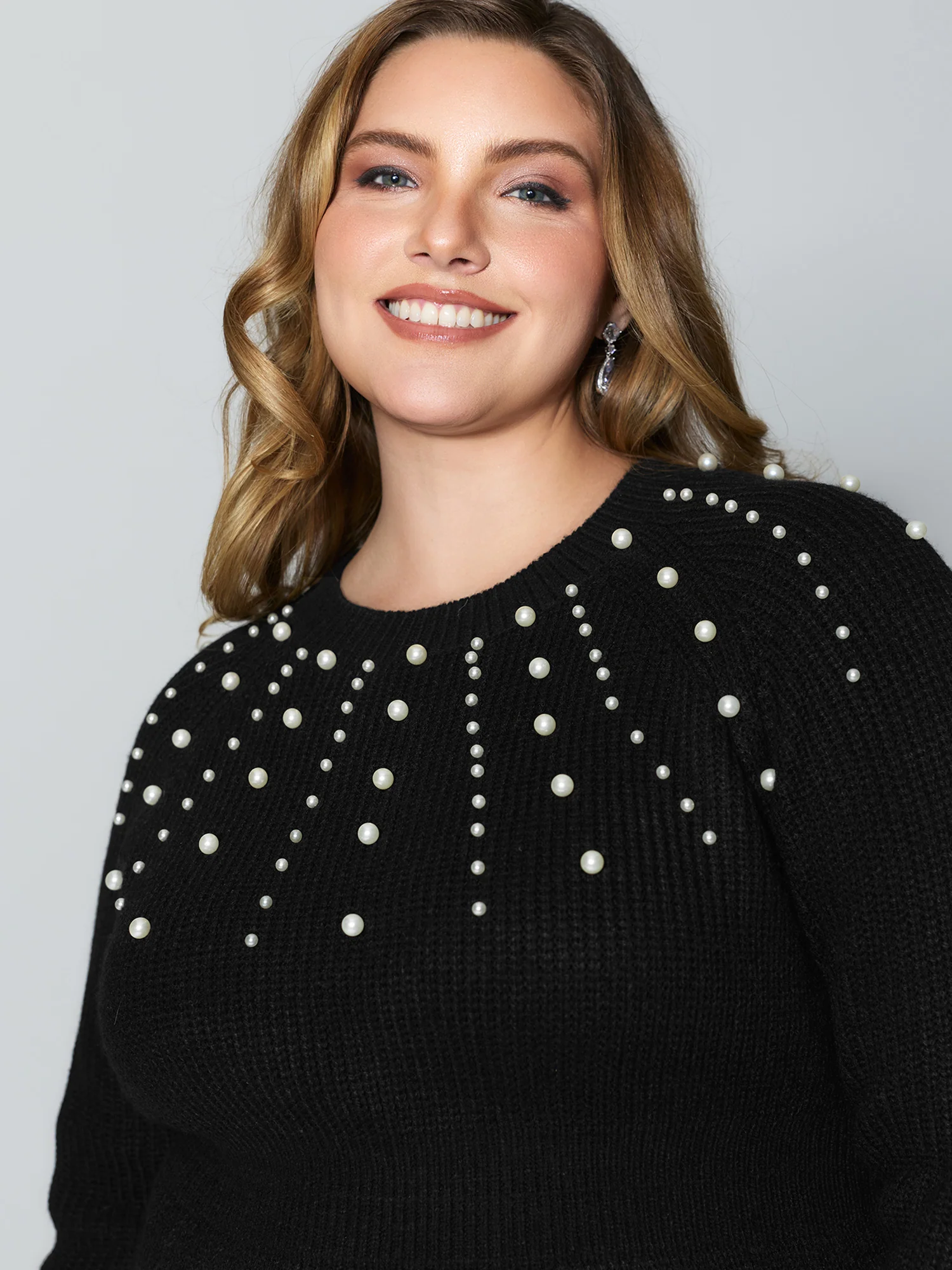 Pearl Detail Cinched-Waist A-Line Pullover - Image 2
