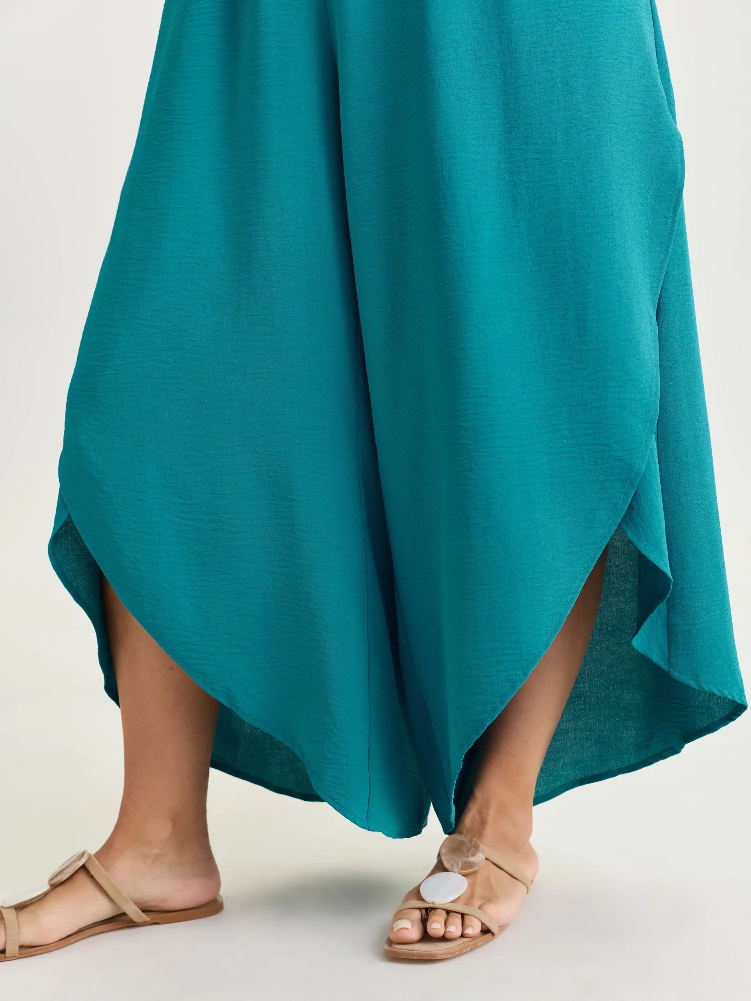 Petal Hem Split Wide leg Pants - Image 5