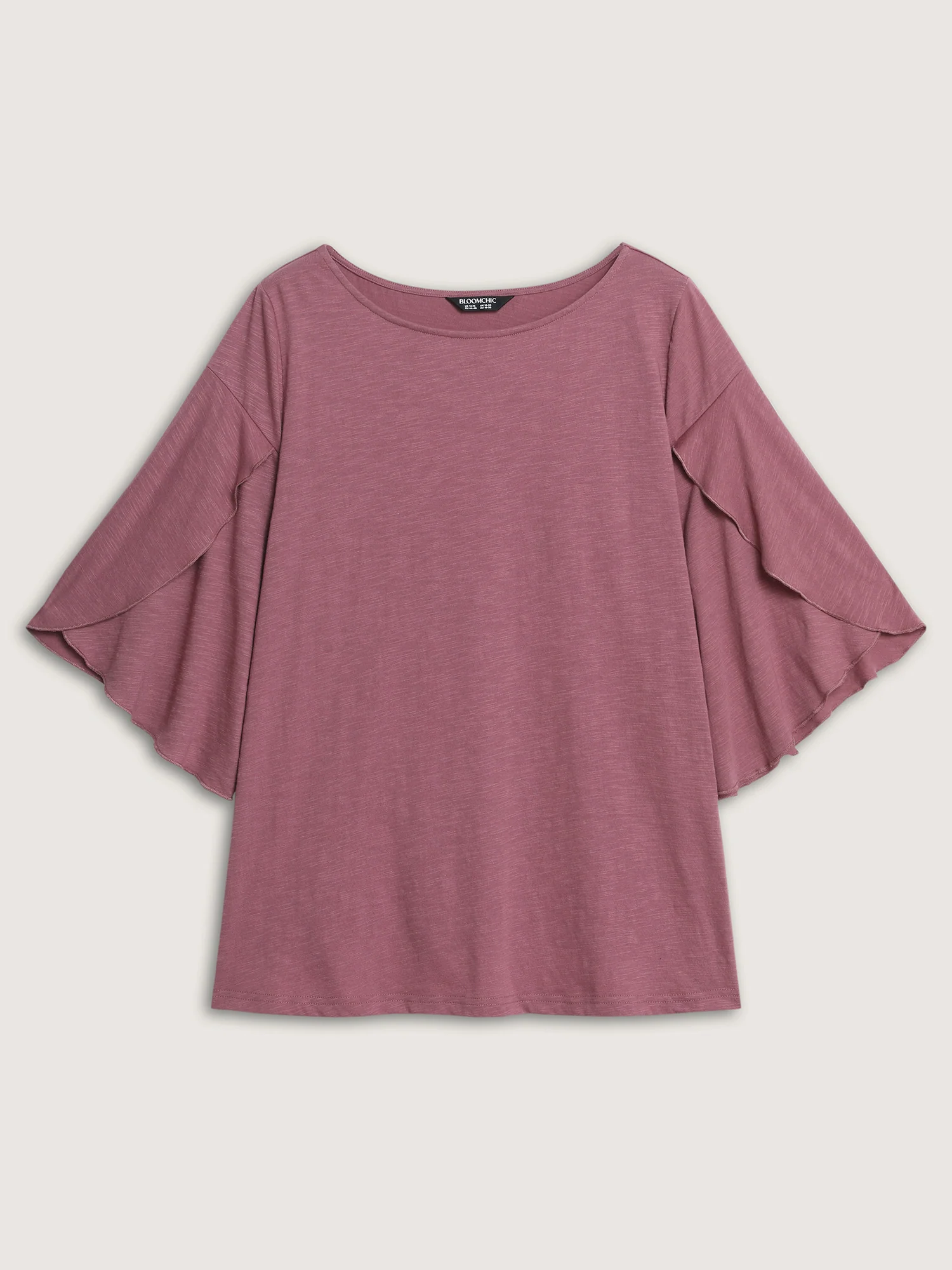 Petal Sleeve Plain Round Neck Knit Top - Image 6
