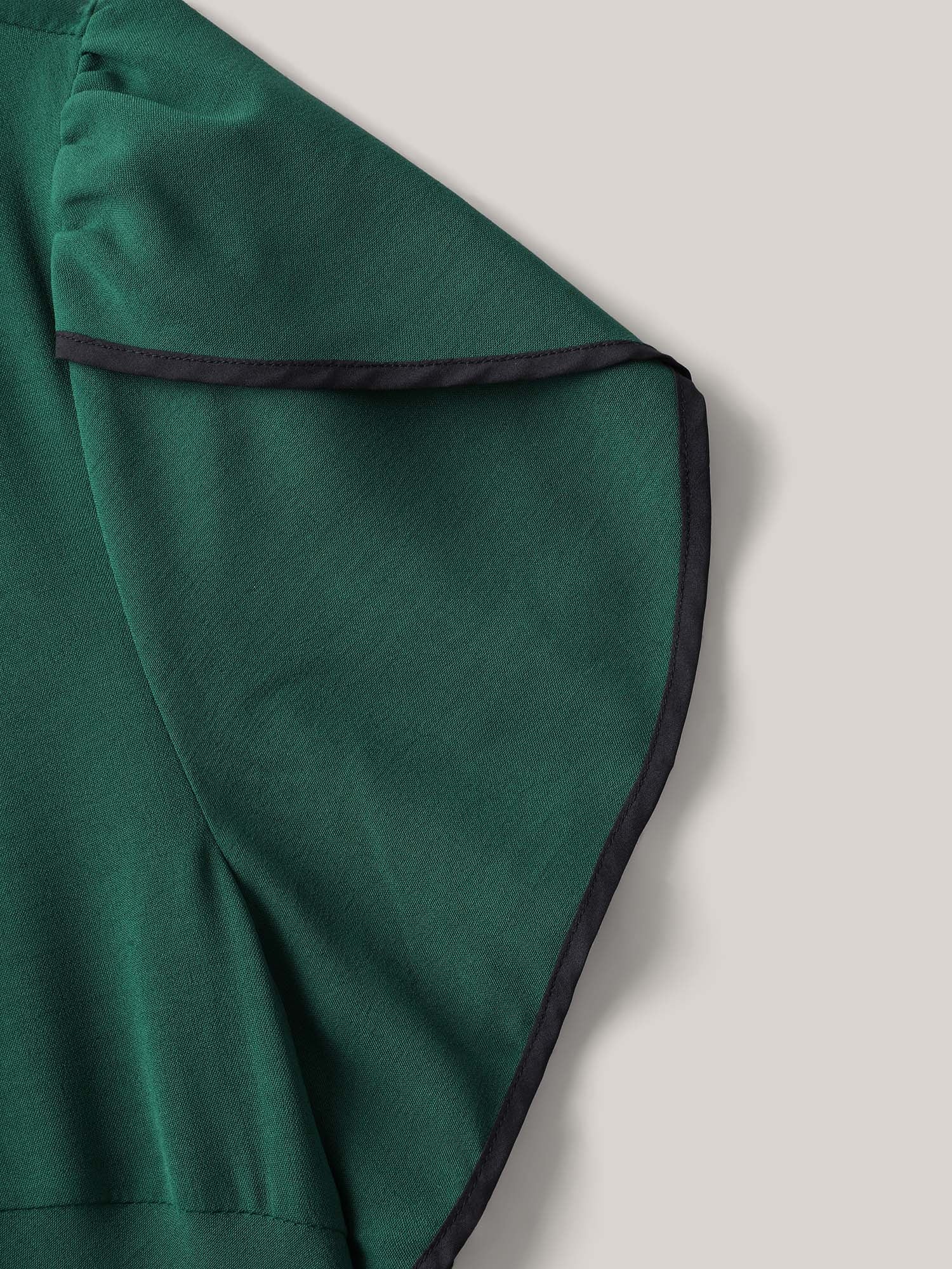 Petal Sleeve Pleated Pockets Midi Dress - Image 7