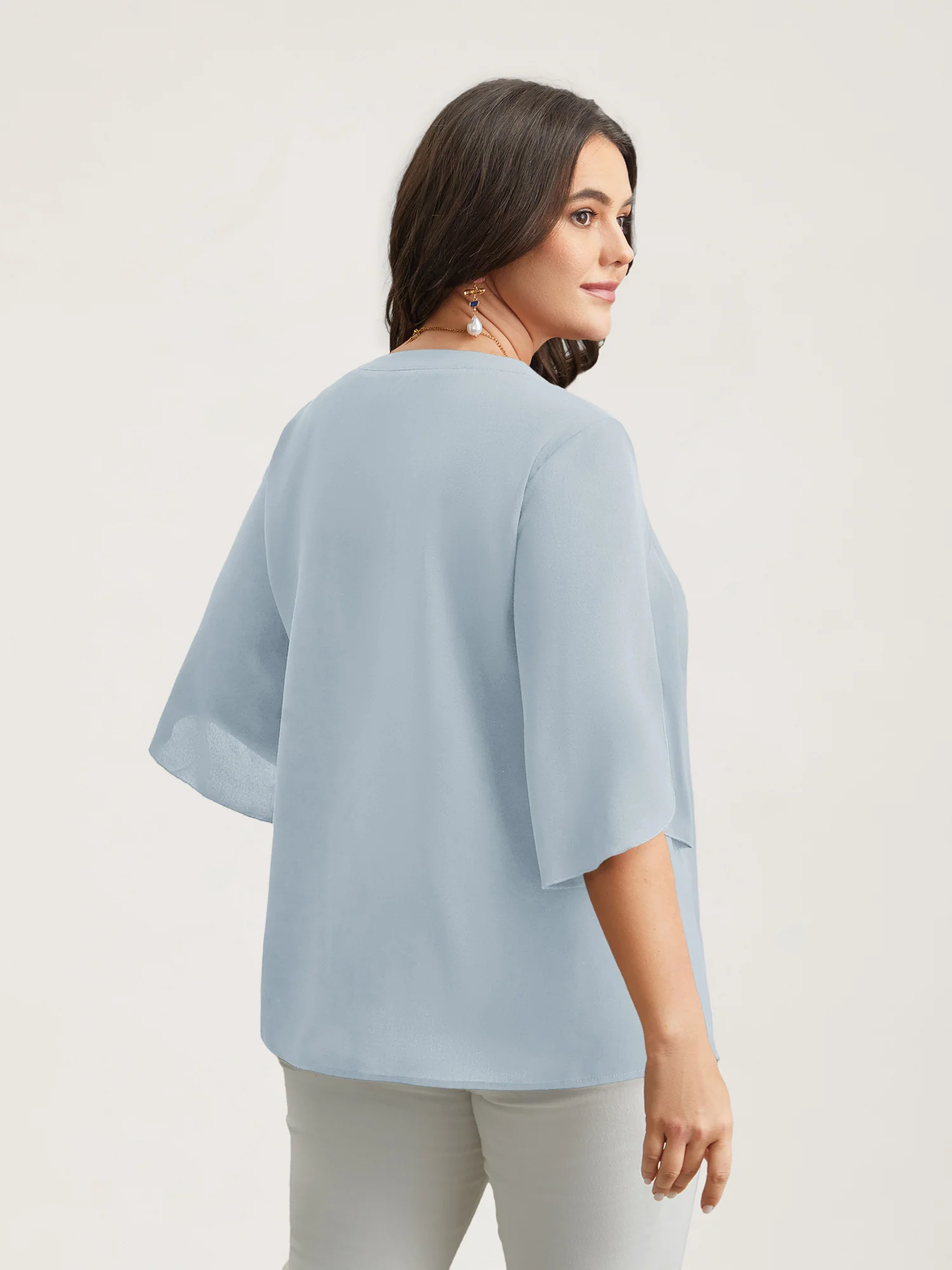 Petal Sleeve Toothpick Pleats Shirt - Image 10