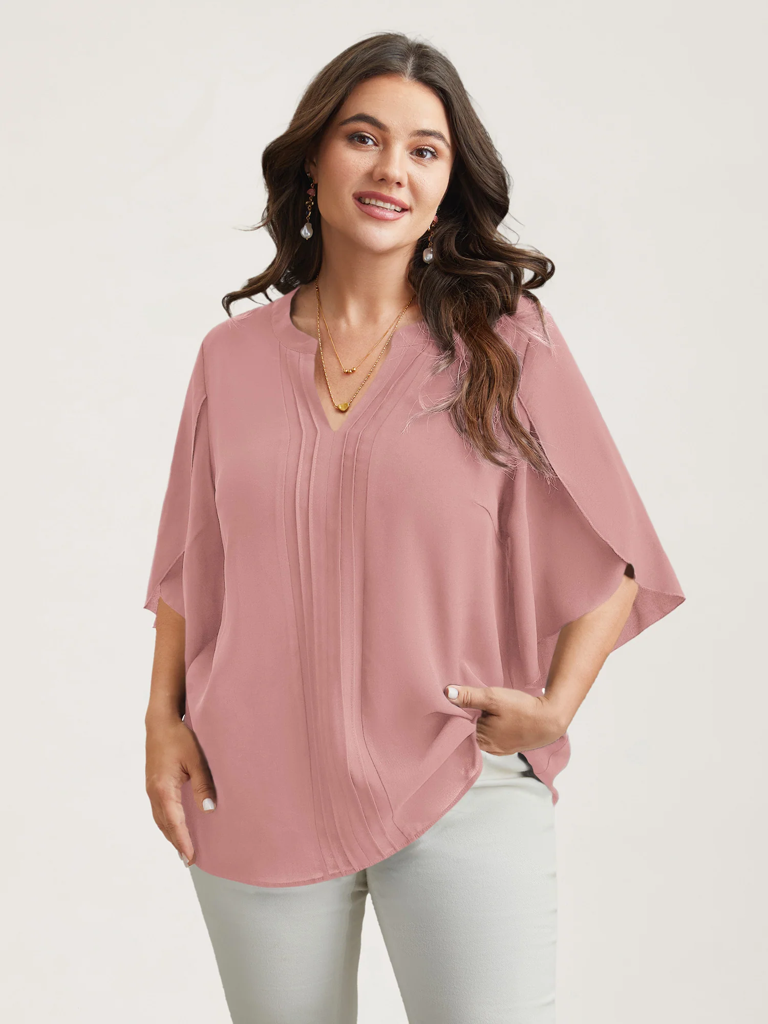 Petal Sleeve Toothpick Pleats Shirt - Image 11