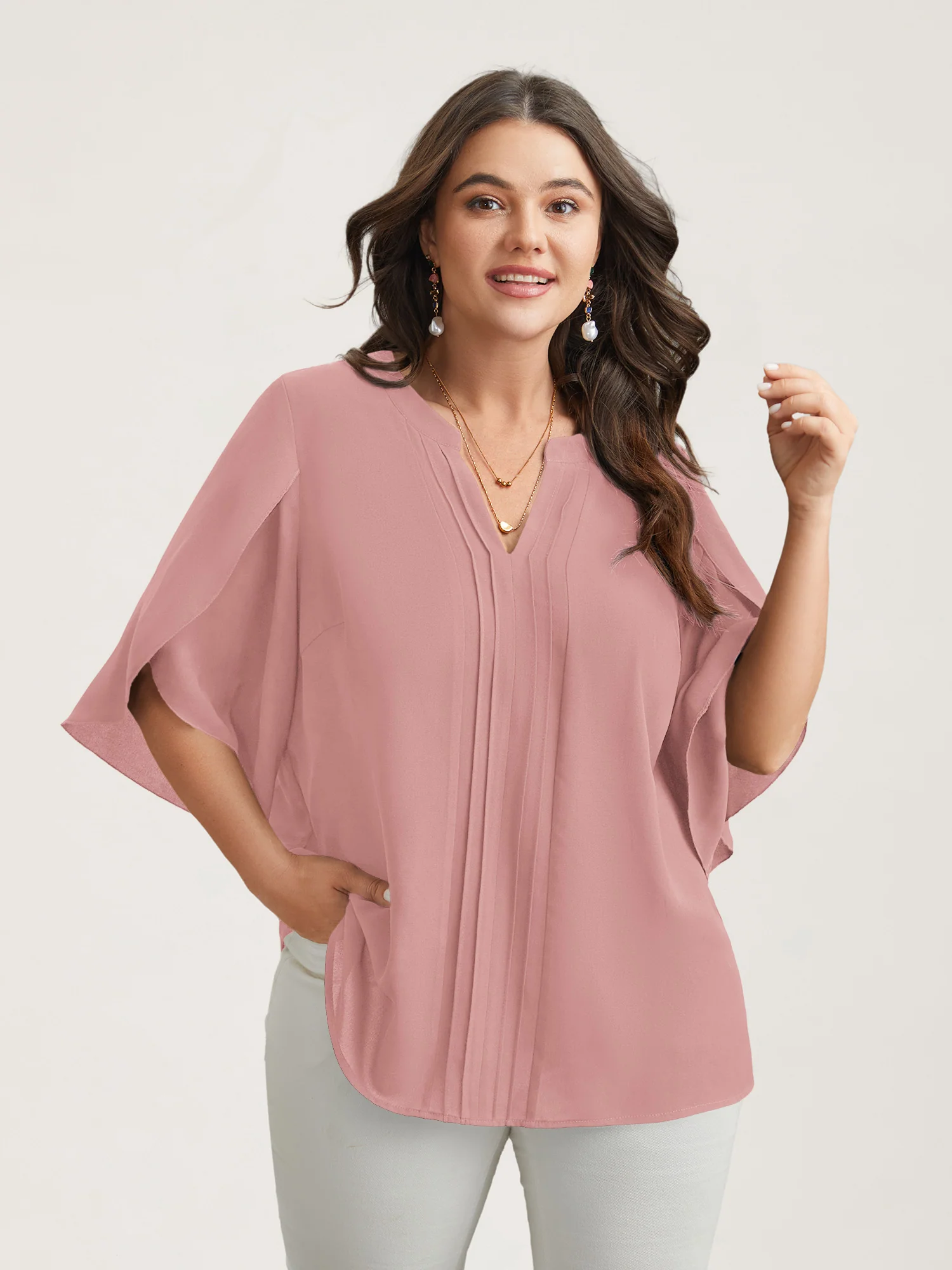 Petal Sleeve Toothpick Pleats Shirt - Image 13
