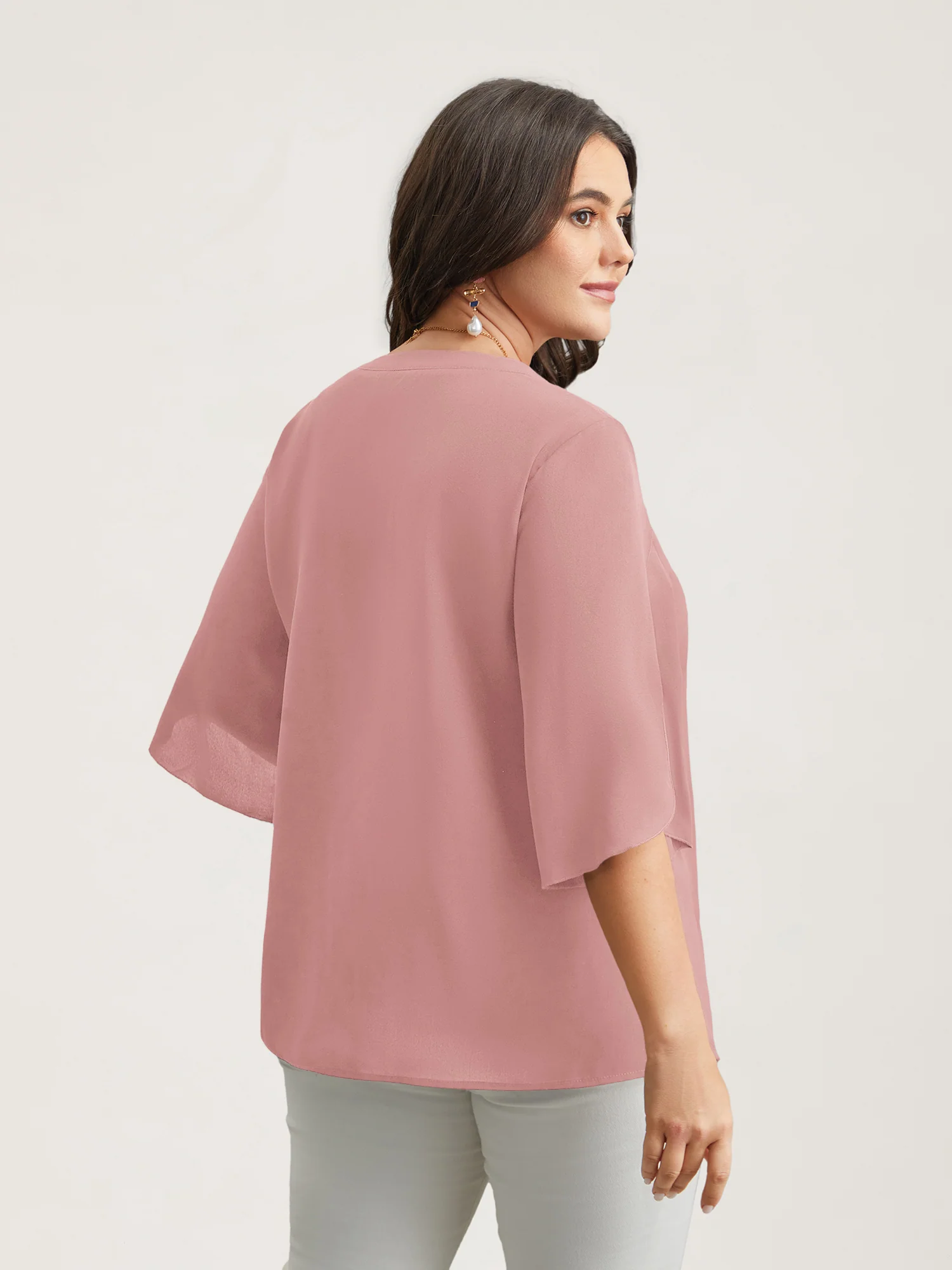 Petal Sleeve Toothpick Pleats Shirt - Image 15