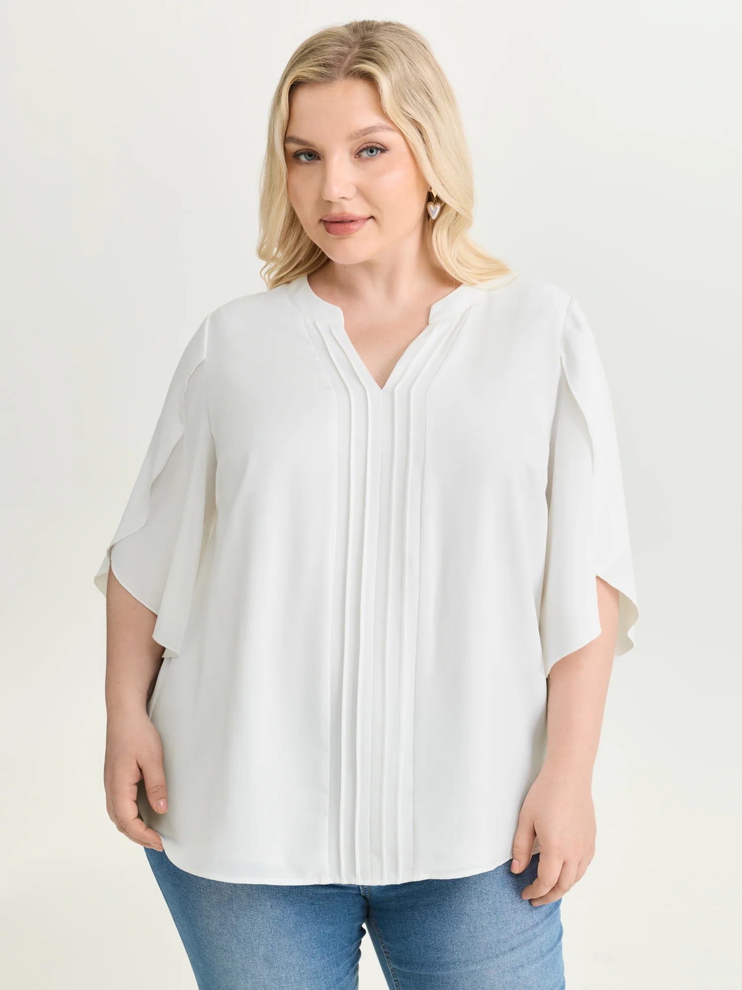 Petal Sleeve Toothpick Pleats Shirt - Image 16