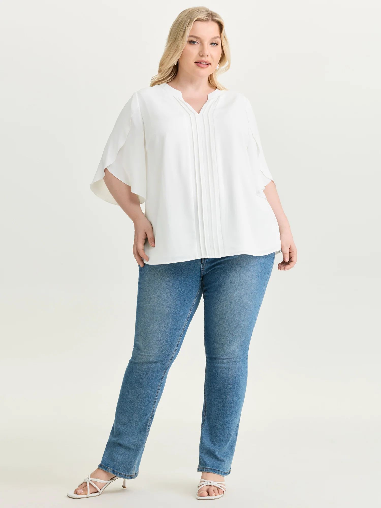 Petal Sleeve Toothpick Pleats Shirt - Image 18