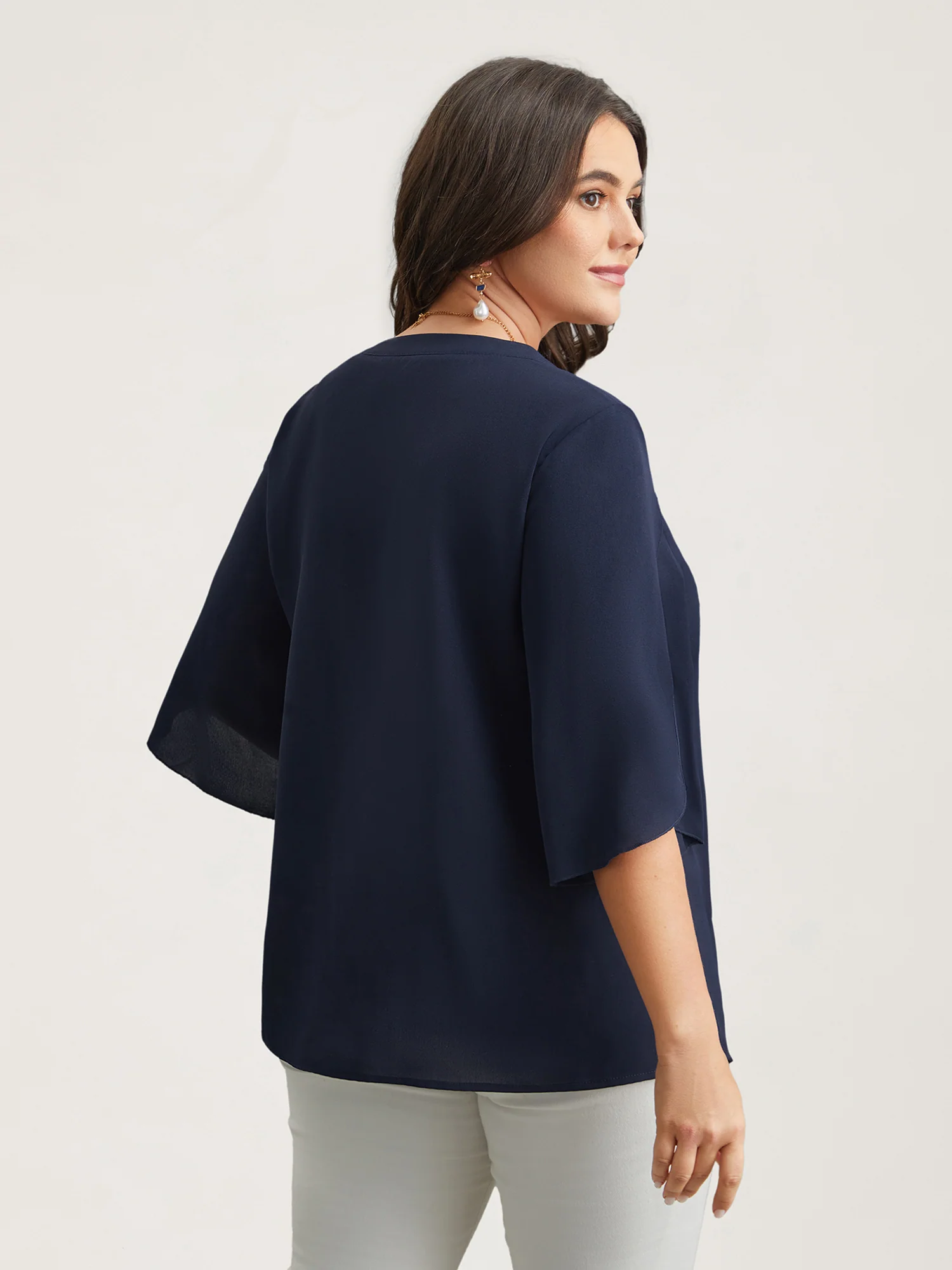 Petal Sleeve Toothpick Pleats Shirt - Image 24