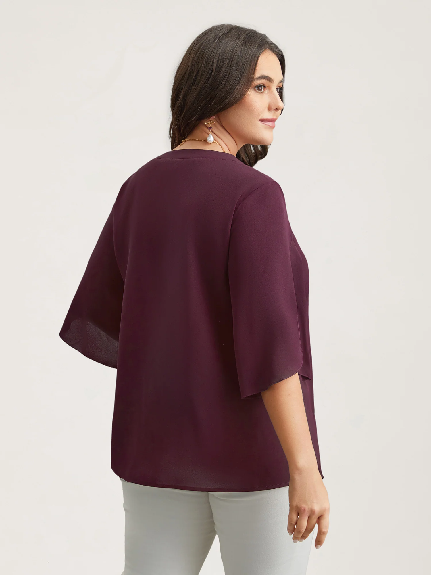 Petal Sleeve Toothpick Pleats Shirt - Image 5