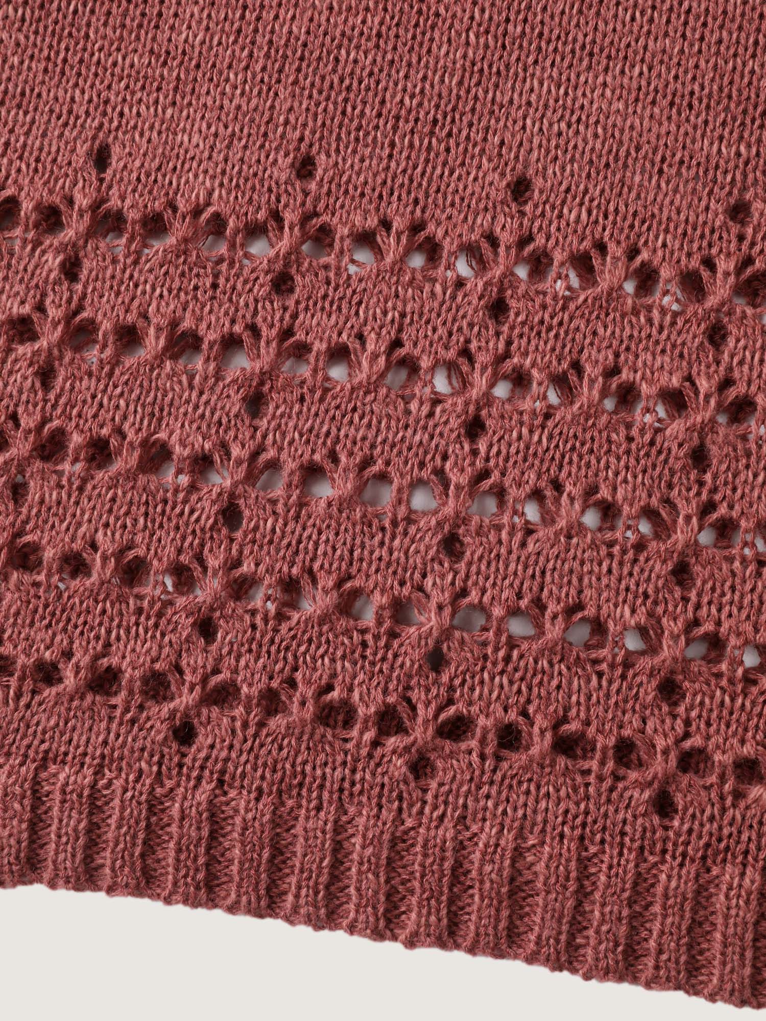 Piled Collar Cut-Out Solid Lightweight Pullover - Image 5