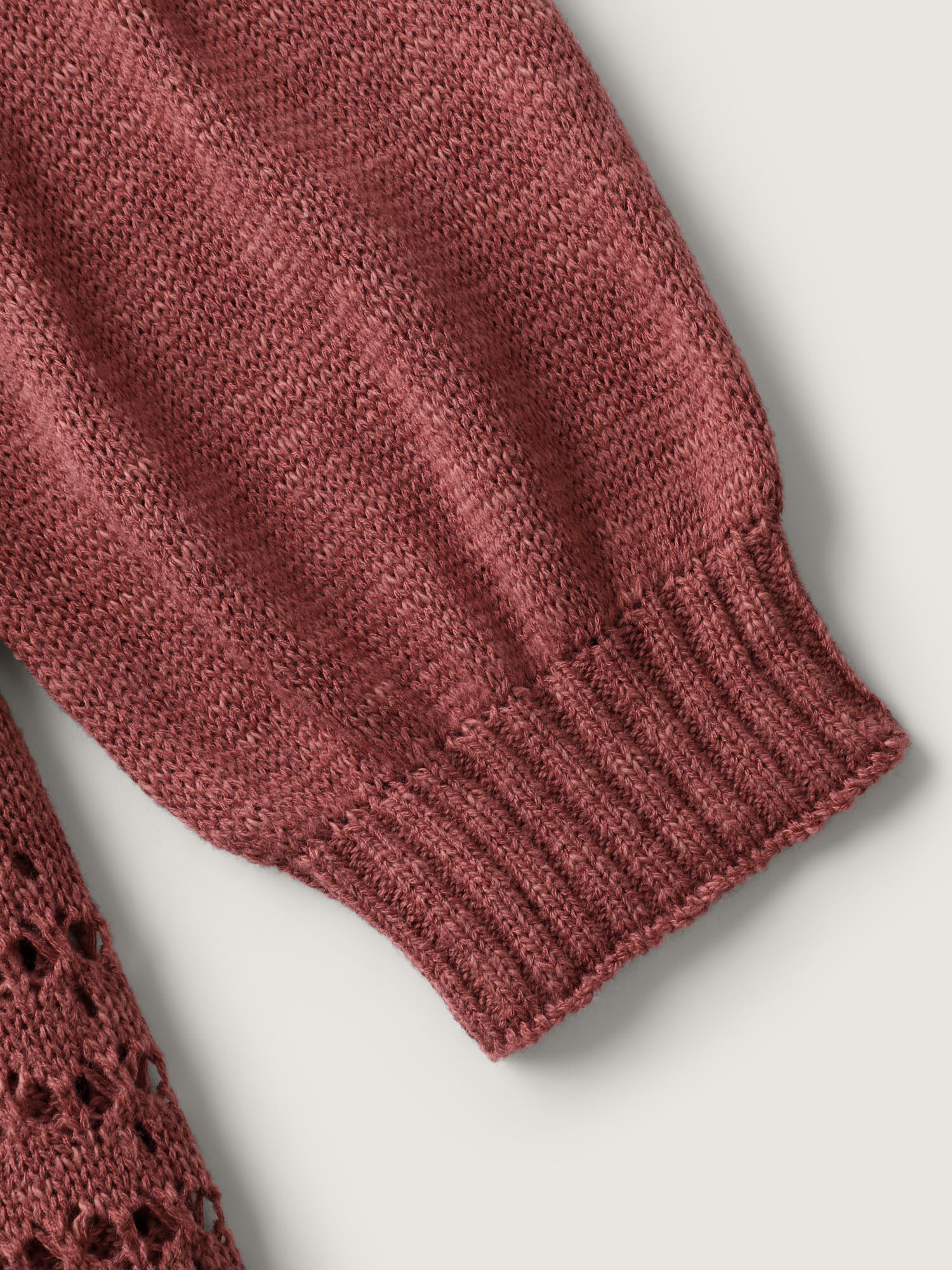 Piled Collar Cut-Out Solid Lightweight Pullover - Image 6
