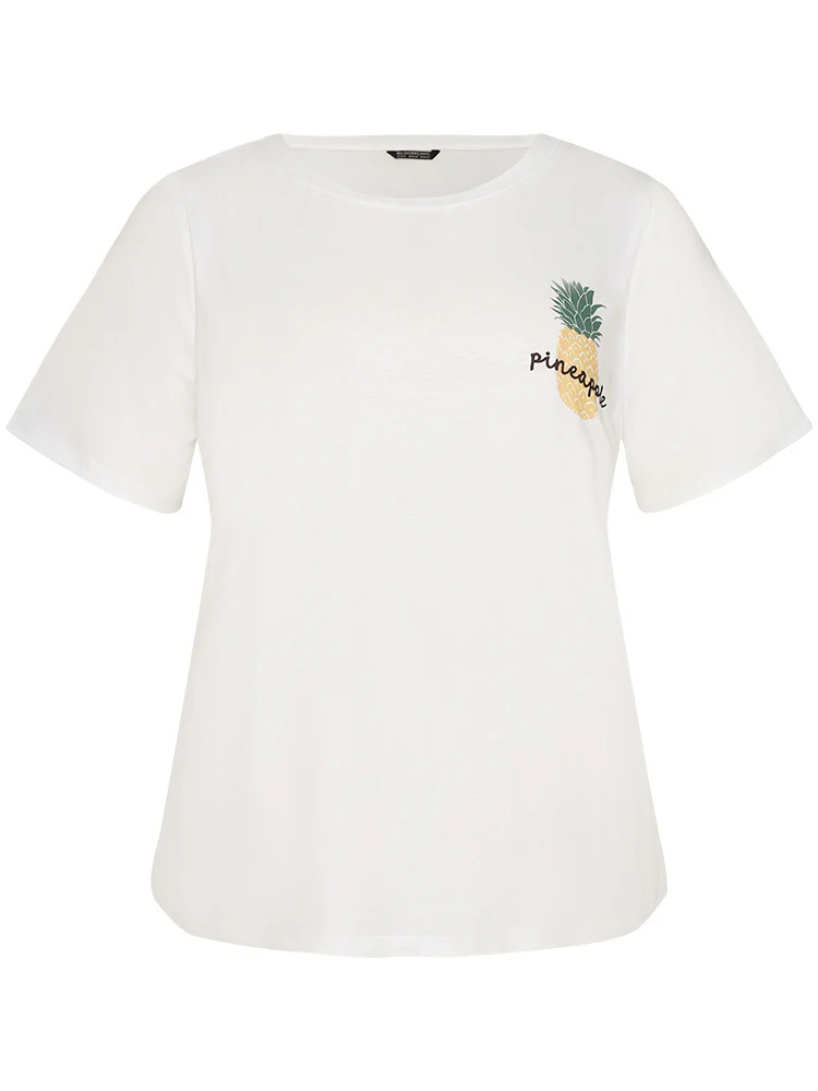 Fresh Pineapple Round Neck Pajama Top - Image 10