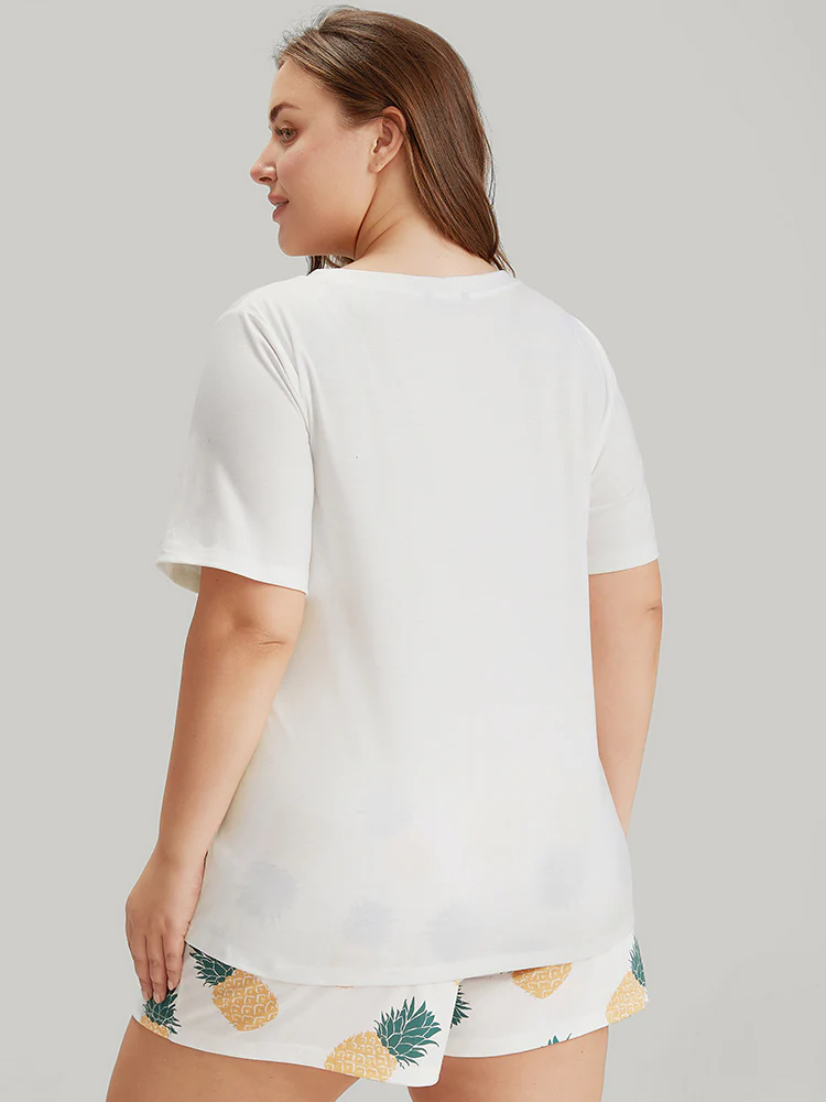 Fresh Pineapple Round Neck Pajama Top - Image 6